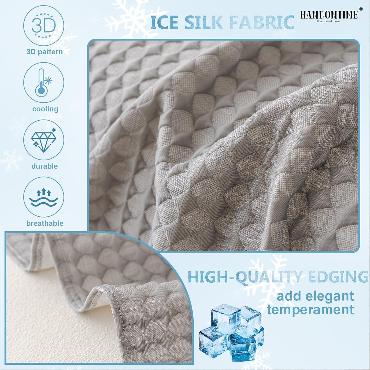 HANDONTIME Cooling Dog Couch Cover Ice Silk Washable & Breathable Pet Sofa Protector, Durable Couch Covers for Sofa Pet Friendly Soft Dog Cooling Bed Cover Sofa Protector Covers (Grey, 71"x118")