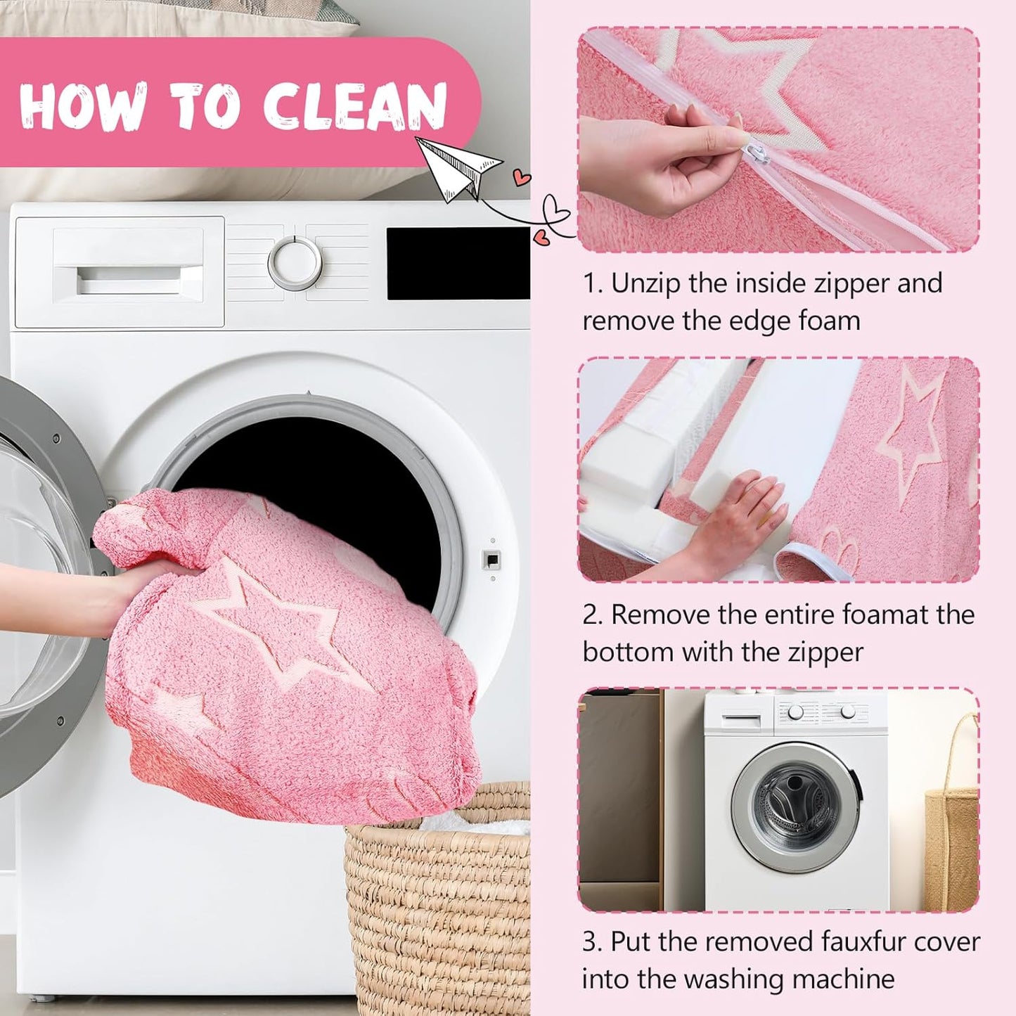 Toddler Chair Comfy,2-in-1 Soft Toddler Couch Fold Out for Kids,Convertible Sofa to Lounger,Gift for Girls and Boys Birthday,Heart,Medium