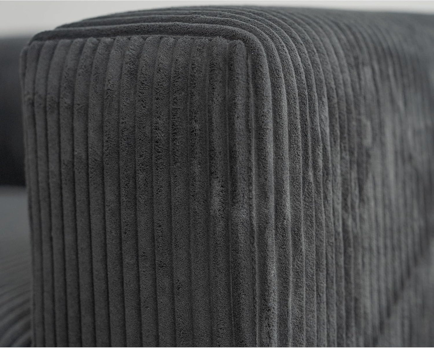 Acanva Corduroy Convertible Modular L Shaped Sectional Sofa, 4 Seater Free Combination Corner Couch, Convertible to DayBed, Wide Loveseat with Moveable Ottomans for Small Spaces, Sleeper Bed, Black