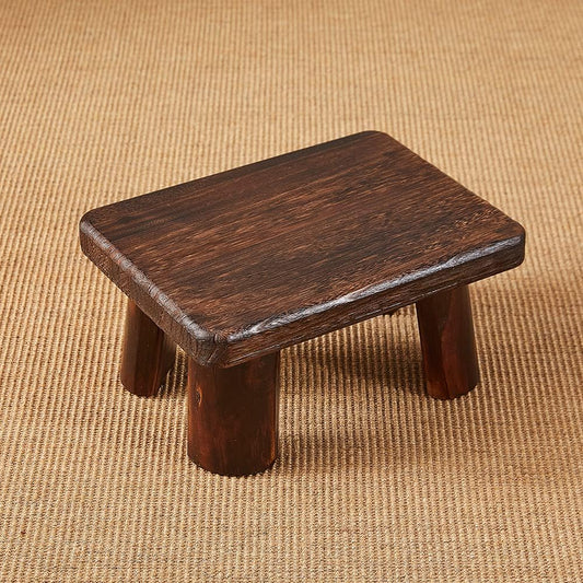 Wooden Stool, Rectangular Bedside Step Stool, Step Ladder for Kitchen & Bathroom, Foot Rest Stool Under Desk, Super Sturdy Hold Up to 500 LBS
