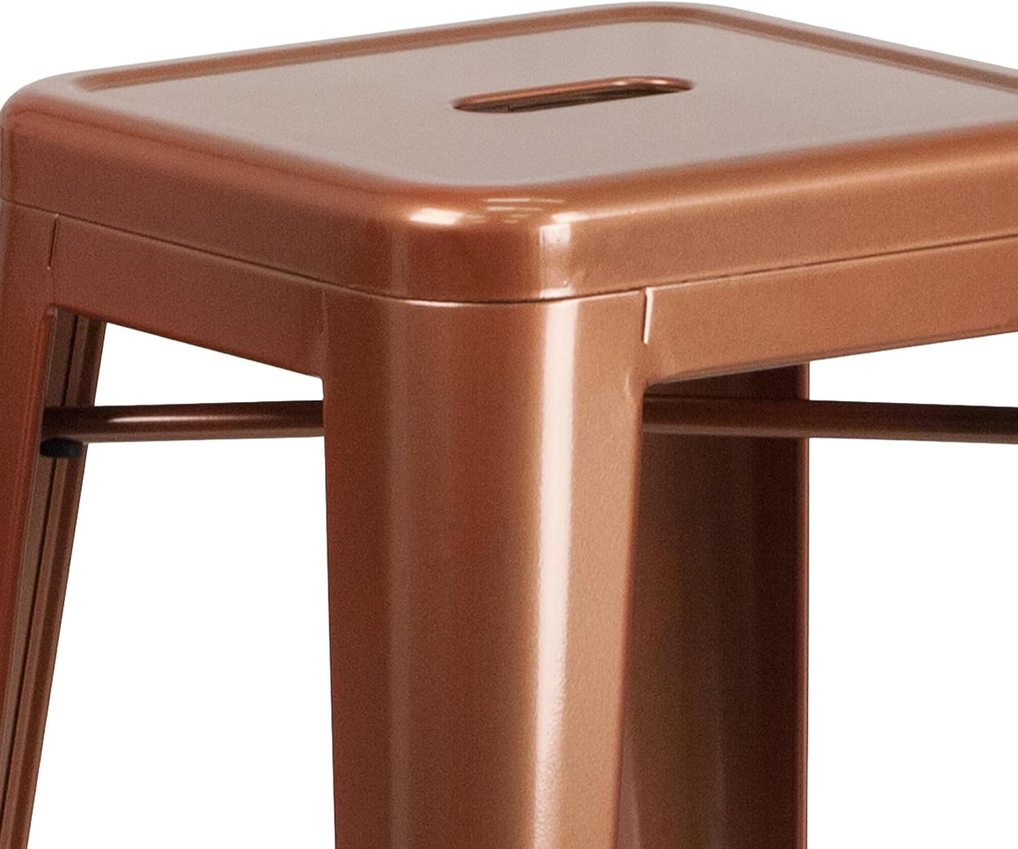 Flash Furniture Kai Commercial Grade 4 Pack 30" High Backless Copper Indoor-Outdoor Barstool