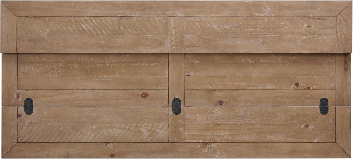 Martin Svensson Home Napa Solid Wood Pedestal Flip-Top Sofa Console Table, Black and Driftwood