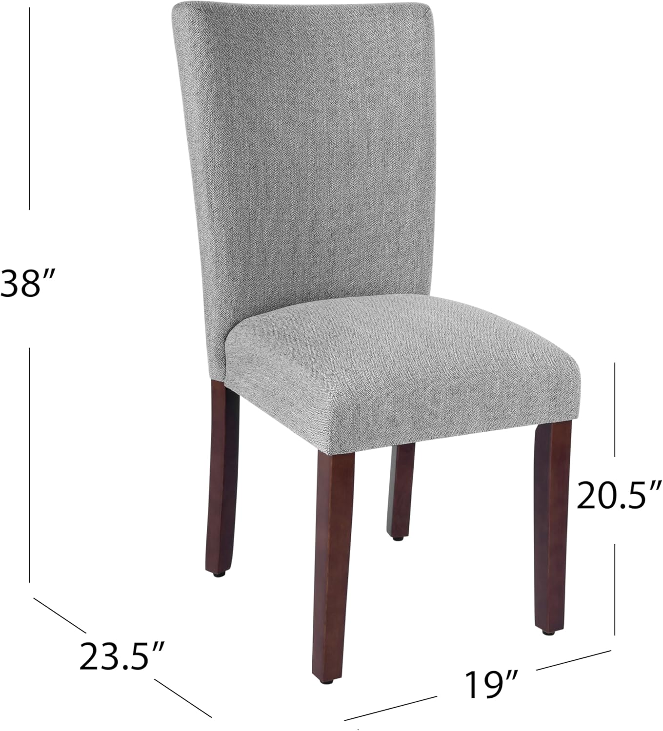 HomePop Parsons Classic Upholstered Accent Dining Chair, Single Pack, Light Grey