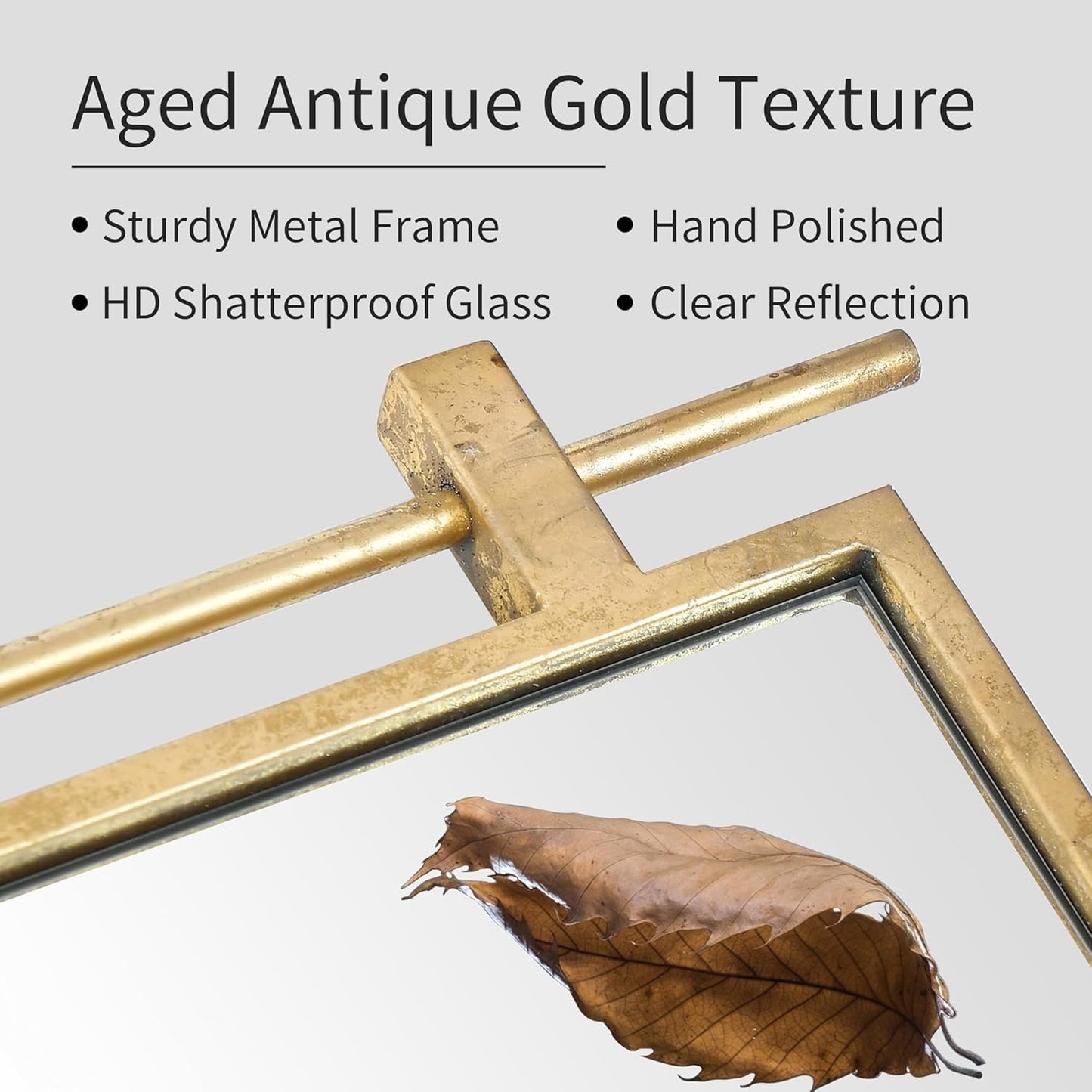 24x24 Inch Square Bathroom Vanity Mirror for Wall Mounted Over Sink Farmhouse Rustic Matte Brushed Gold Barn Door Mirrors Foyer Entryway Decor