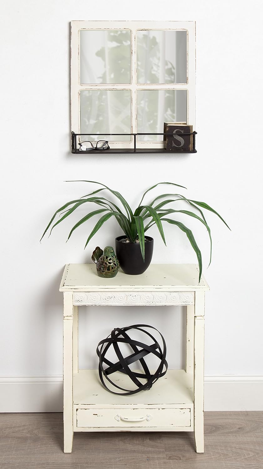 Kate and Laurel Idabelle Wood Side Table with Drawer, Cream