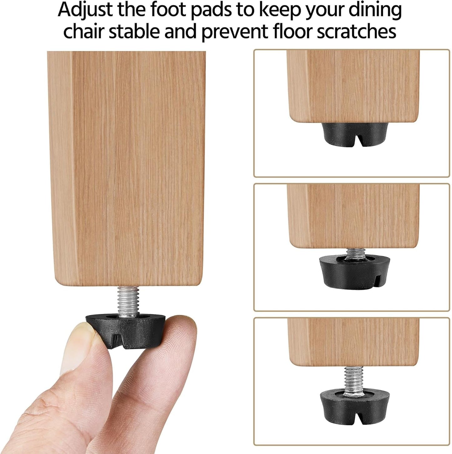 Yaheetech Dining Chairs Set of 2 Fabric Upholstered Dining Room Chairs with Button Tufted High Back and Solid Wood Legs for Kitchen/Living Room/Restaurant, Modern Style, Blue