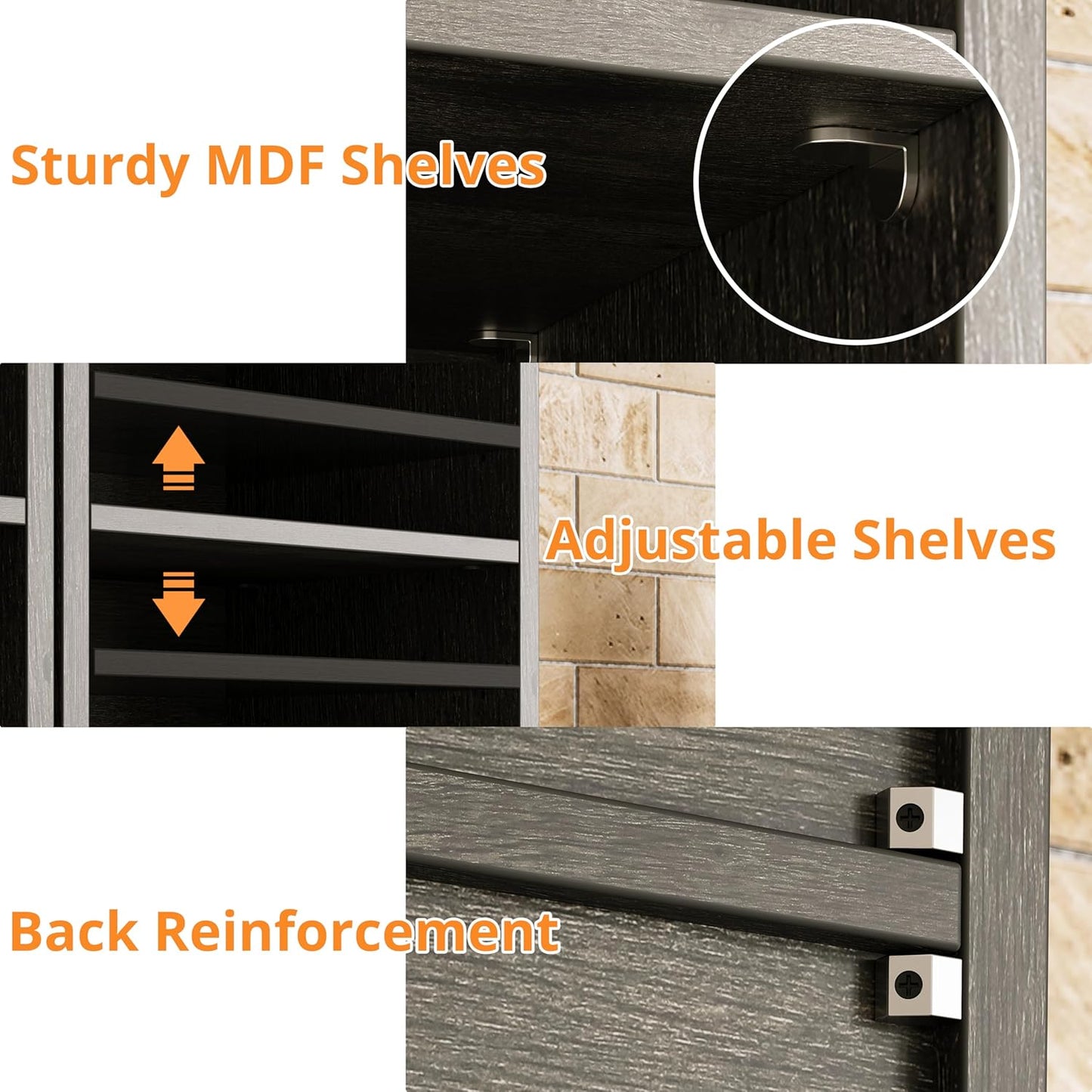 IRONCK Tall Narrow Bookshelf 8 Tiers, Compact Corner Bookcase, Easy to Match for Living Room, Office, Study, Bedroom