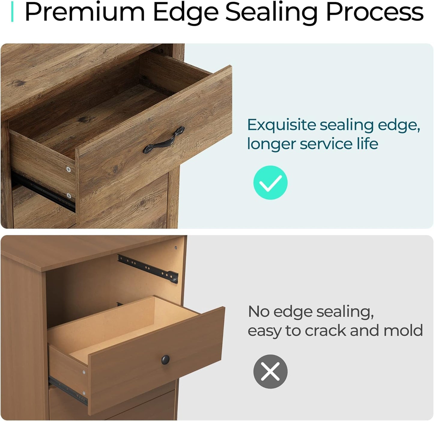 LINSY HOME 8-Drawer Dresser - Modern Bedroom Chest with Wide Drawers, Wood Storage Organizer for Bedroom or Living Room, Brown