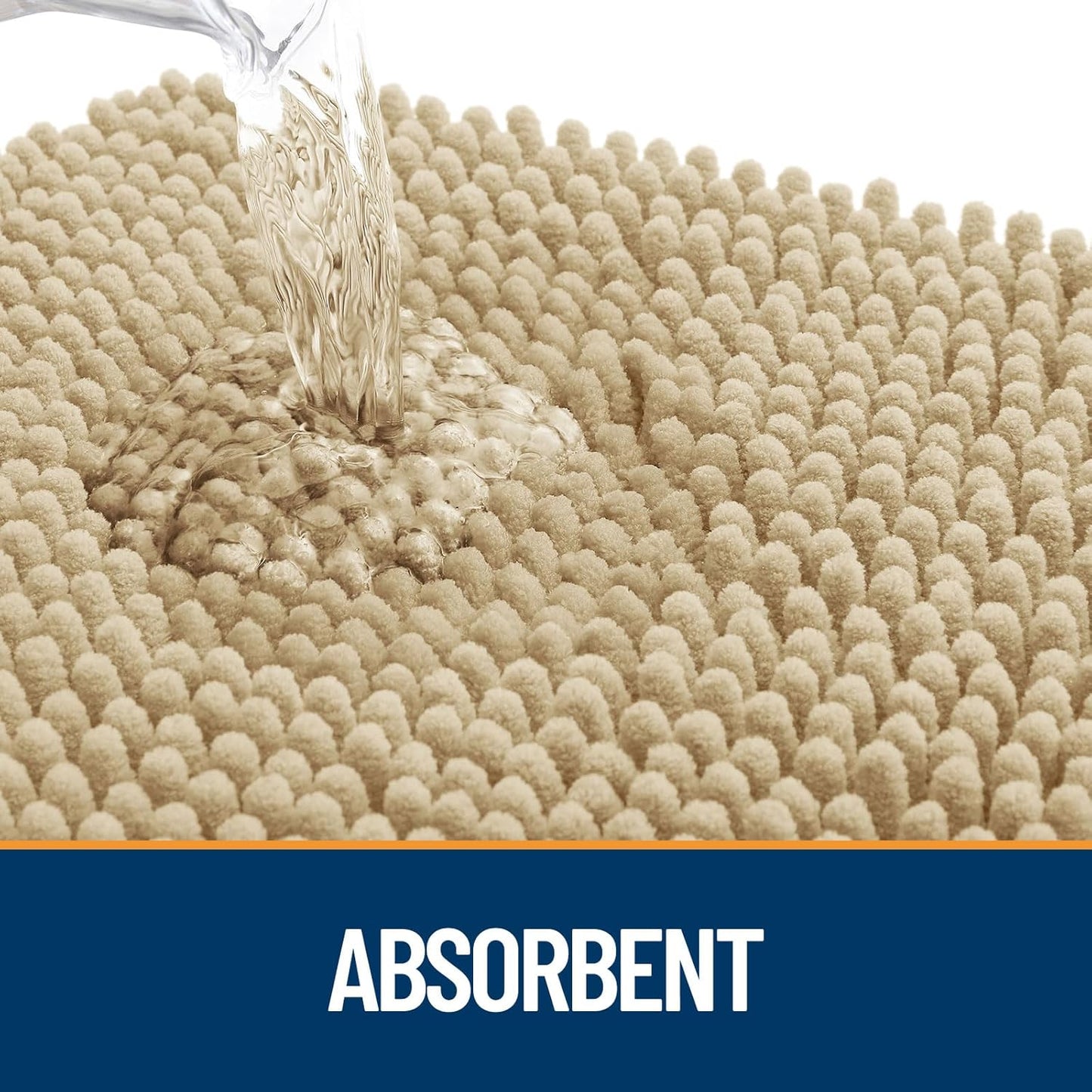 OLANLY Door Mat for Muddy Dog Paws 30x20, Ultra Absorbent Chenille Mud Doormat with Paw Print Design, Non-Slip Washable Doormat for Indoor Entryway, Quick-Dry Pet Bed Mats for Dirty Dogs, Beige