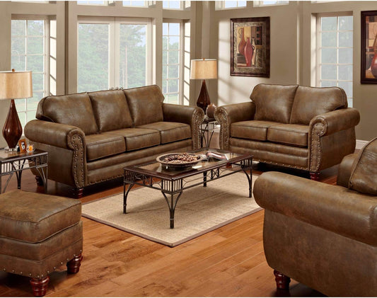 American Furniture Classics Sedona 4-Piece Microfiber Sofa Set in Brown