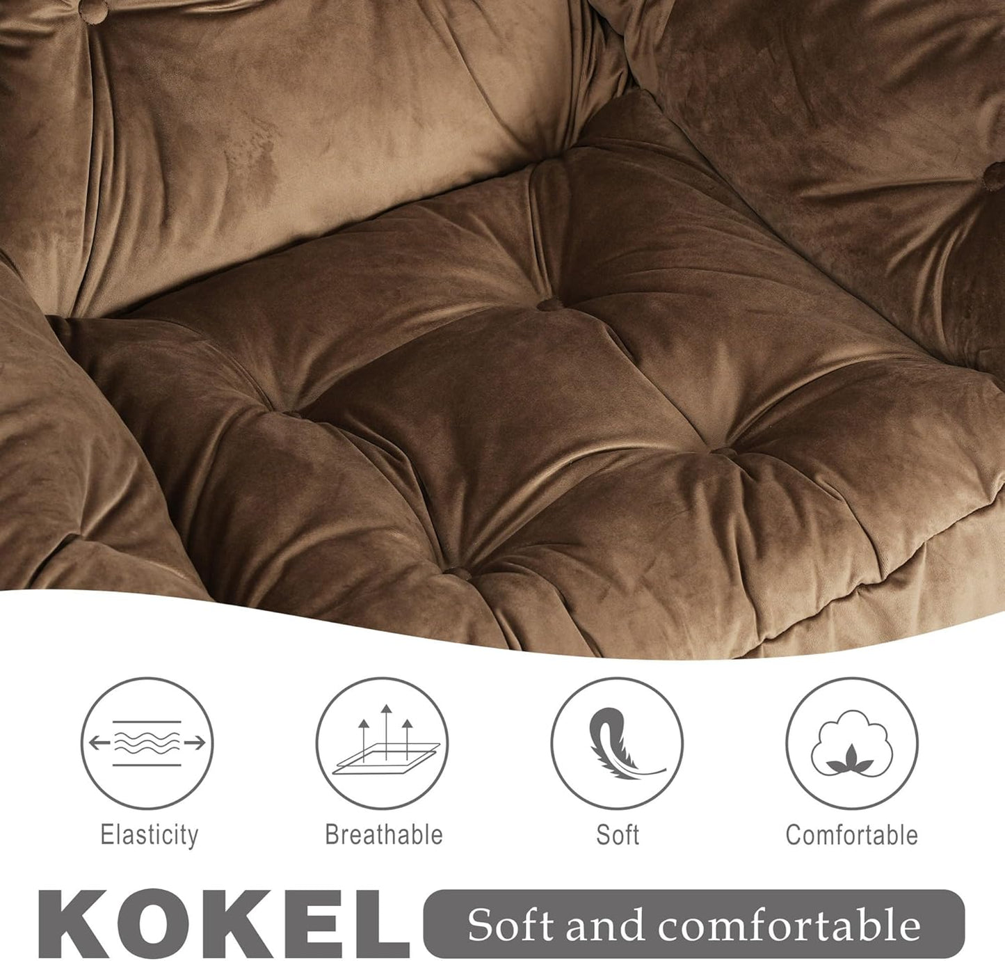 Lazy Chair with Folding Ottoman,Living Room Chairs, Accent Contemporary Lounge Chair, Single Steel Frame Leisure Sofa Chair with Armrests and A Side Pocket (Brown)