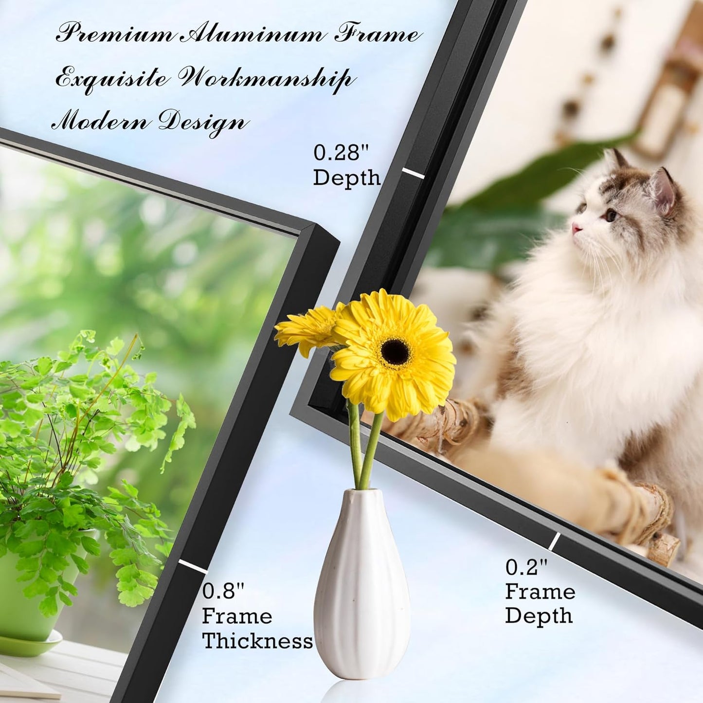 30x40 Inch Black Bathroom Mirror for Wall, Aluminum Frame Rectangle Rectangular Vanity Mirror, Modern Large for Bedroom, Living Room, Horizontal or Vertical