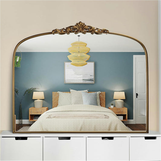 36"X30" Vintage Gold Mirror Baroque Mirror for Wall,Ornate Mirror with Metal Frame,Decorative Mirrors for Living Room,Entryway,Bathroom,and Bedroom