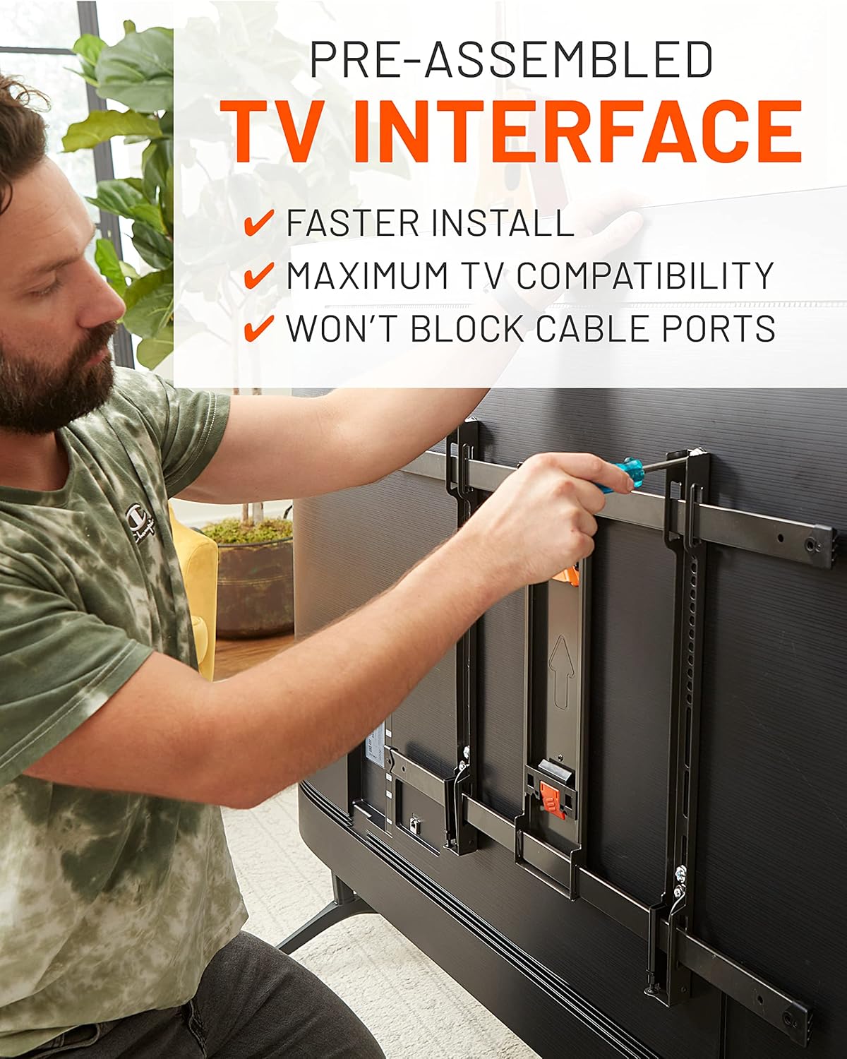 ECHOGEAR XL Full Motion TV Wall Mount - Universal Bracket for Big TVs Up to 90" - Smooth Articualtion Plus Easy 3 Step Install with Pre-Assembled TV Interface - Ideal for OLED & QLED TVs