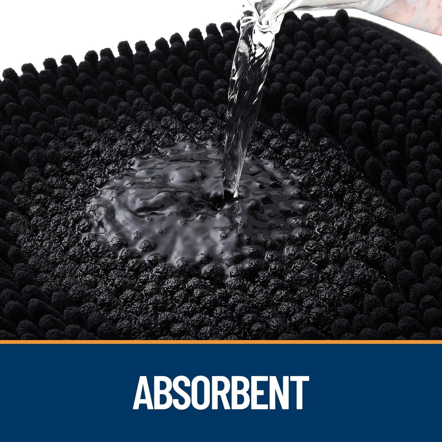 OLANLY Door Mat for Muddy Dog Paws 70x46, Ultra Absorbent Chenille Mud Doormat with Paw Print Design, Non-Slip Washable Doormat for Indoor Entryway, Quick-Dry Pet Bed Mats for Dirty Dogs, Black