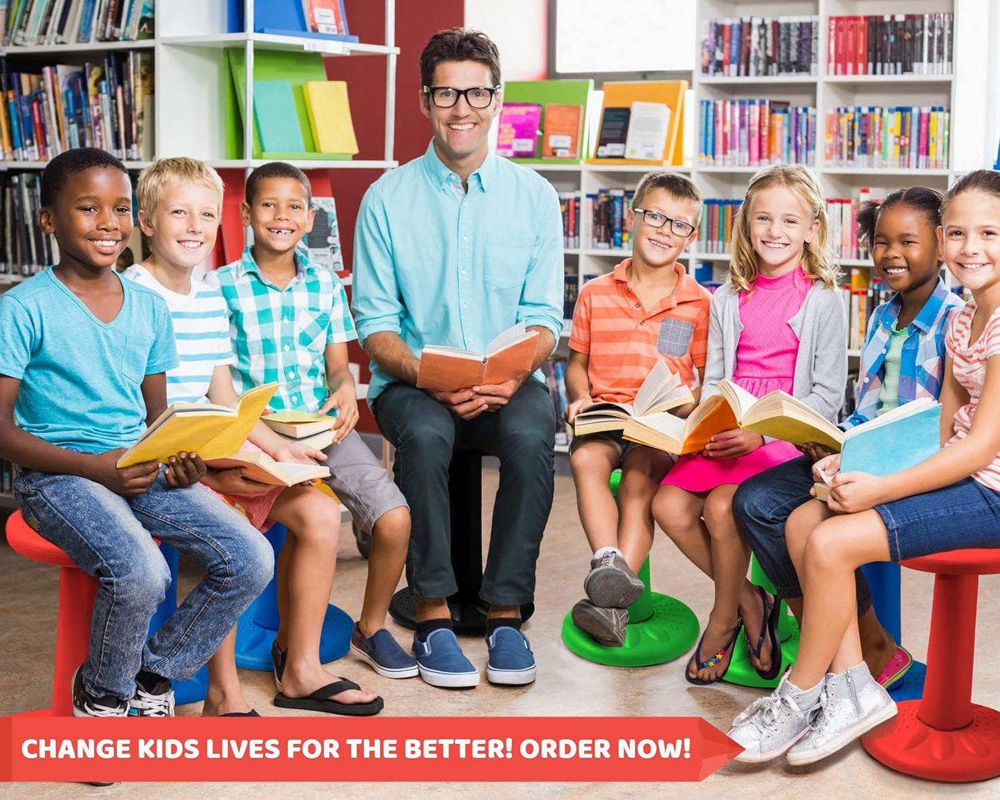 ActiveChairs Kids Wobble Stool, Flexible Elementary Classroom Seating, Improves Focus, Posture and Helps ADHD/ADD, Sensory Chair, Active Fidget Chairs, Pre-Teen 17.75" Chair, Ages 7-12, Green