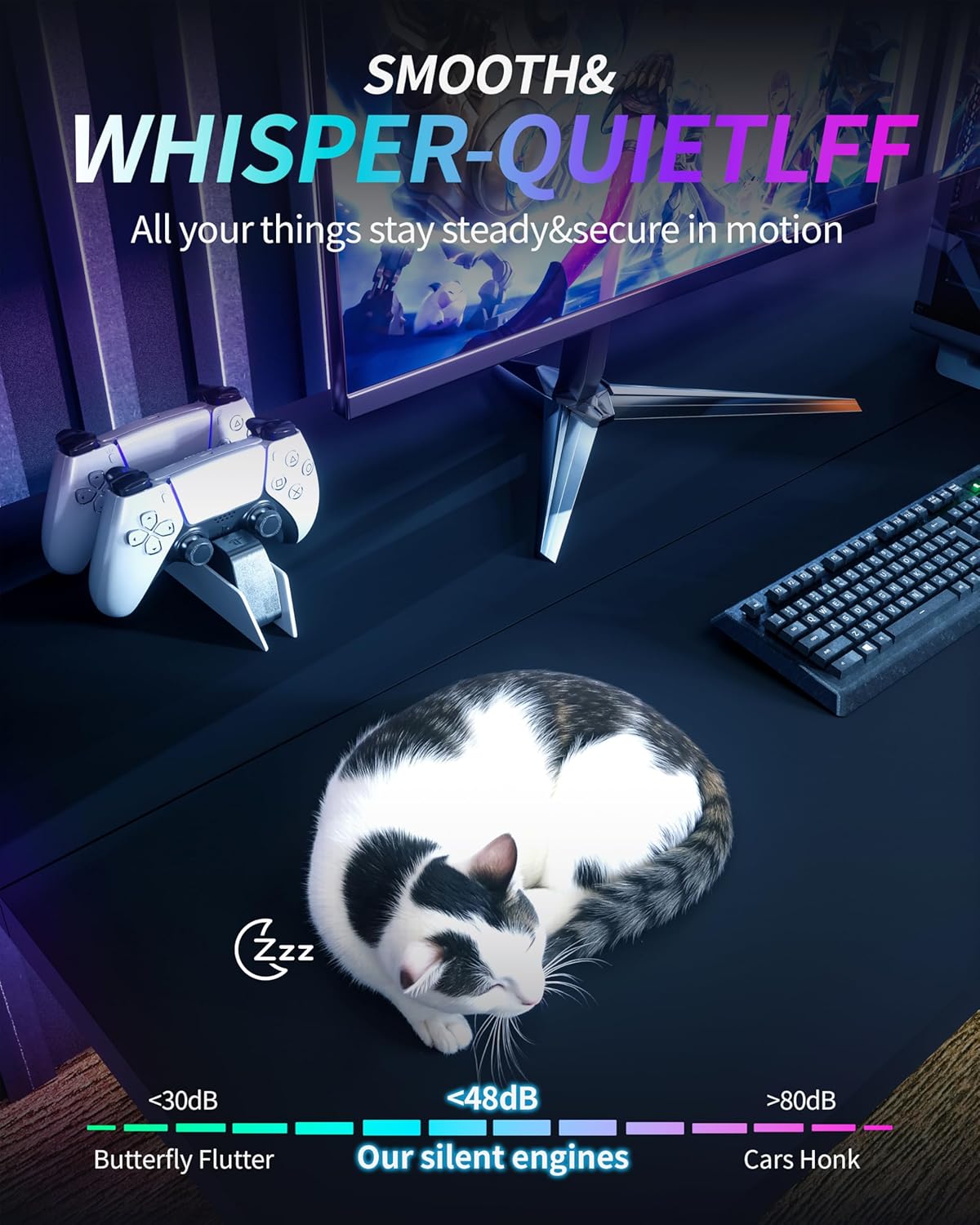 Standing Desk Electric Adjustable Computer Desk-Stand up Desk Office Gaming Home Office Memory Desks 48x24 inches Black