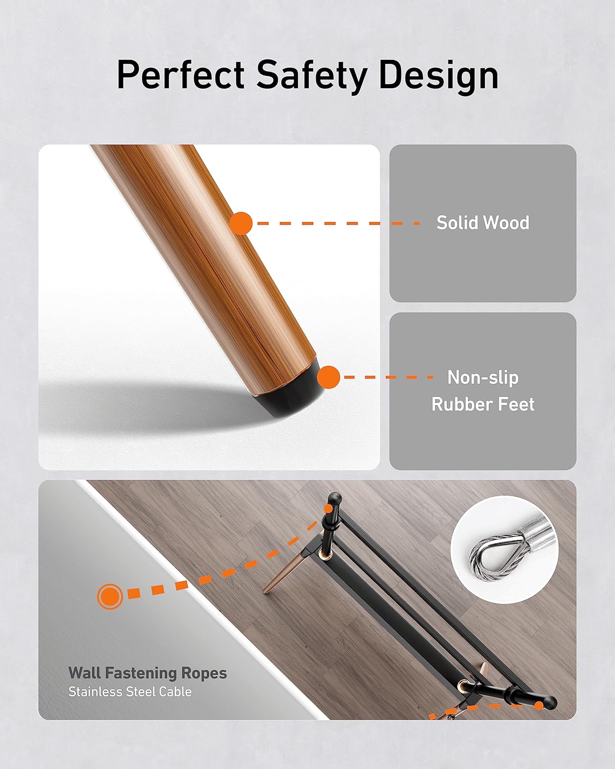 Easel TV Stand for 32-86 Inch LCD LED Flat or Curved Screen up to 132 lbs, Height Adjustable Tripod TV Floor Stand with Wood Legs and Cable Ties