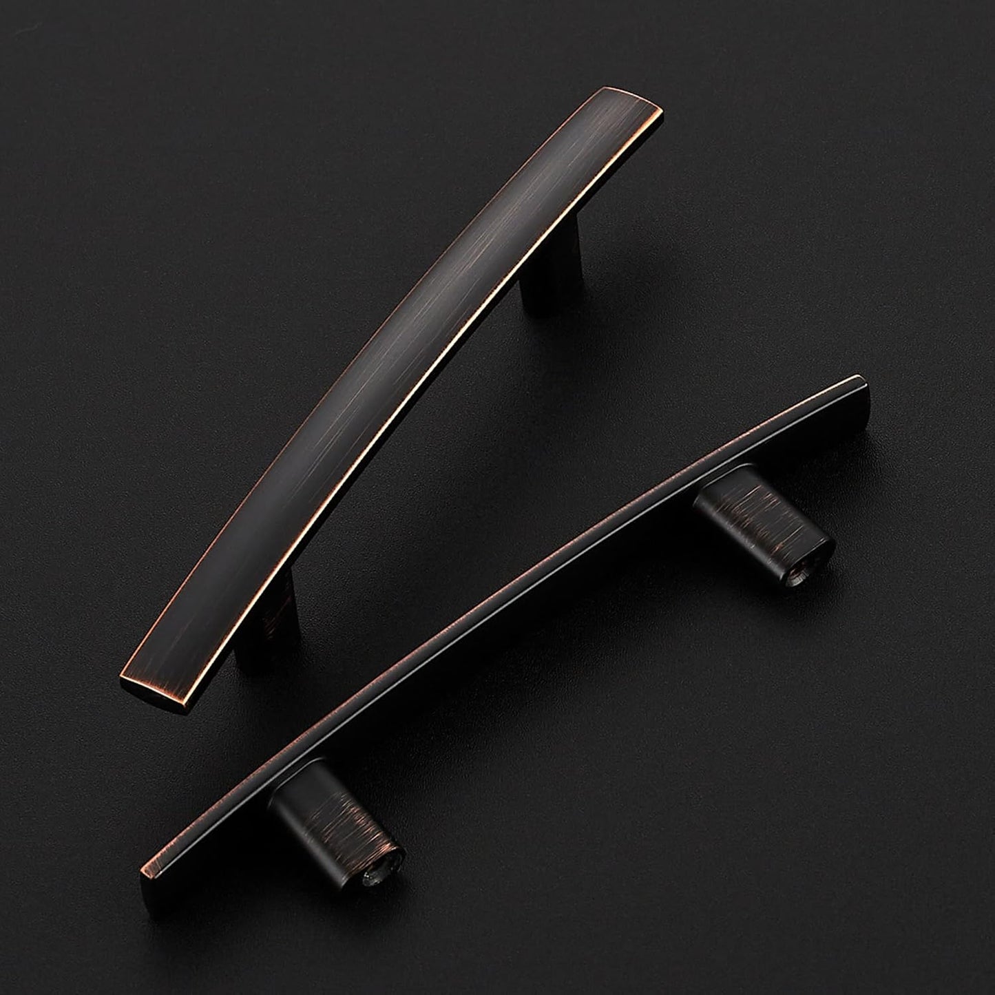 30 Pack Cabinet Handles 3" Hole Center - Curved Cabinet Pulls Oil Rubbed Bronze Drawer Pulls for Kitchen Cupboard Solid Hardware for Dresser Drawer Arch Hardware