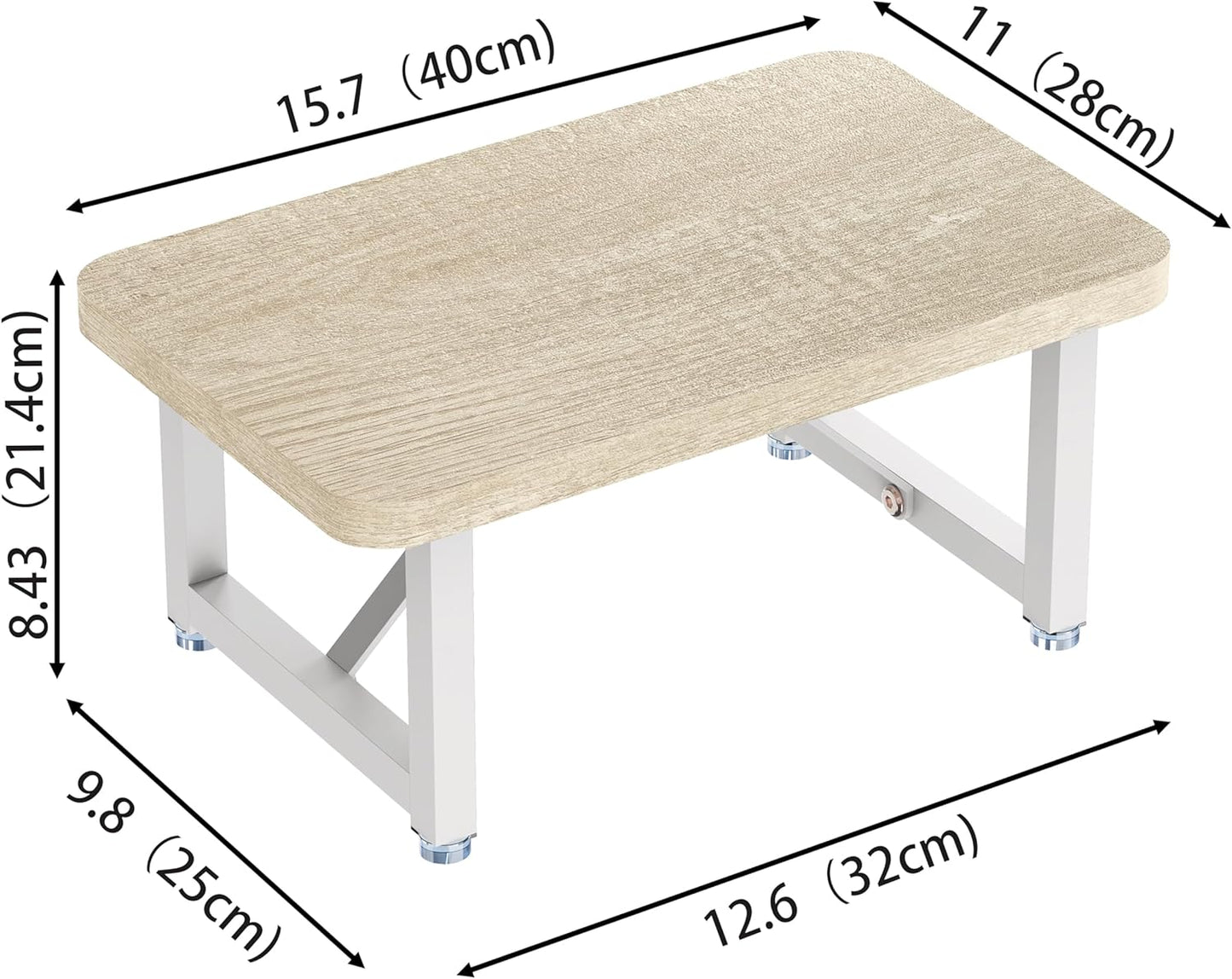 One Step Stool, Wooden Foot Stool for Adults, Heavy Duty Small Stepping Stool for High Bed, Kitchen Counter, Natural