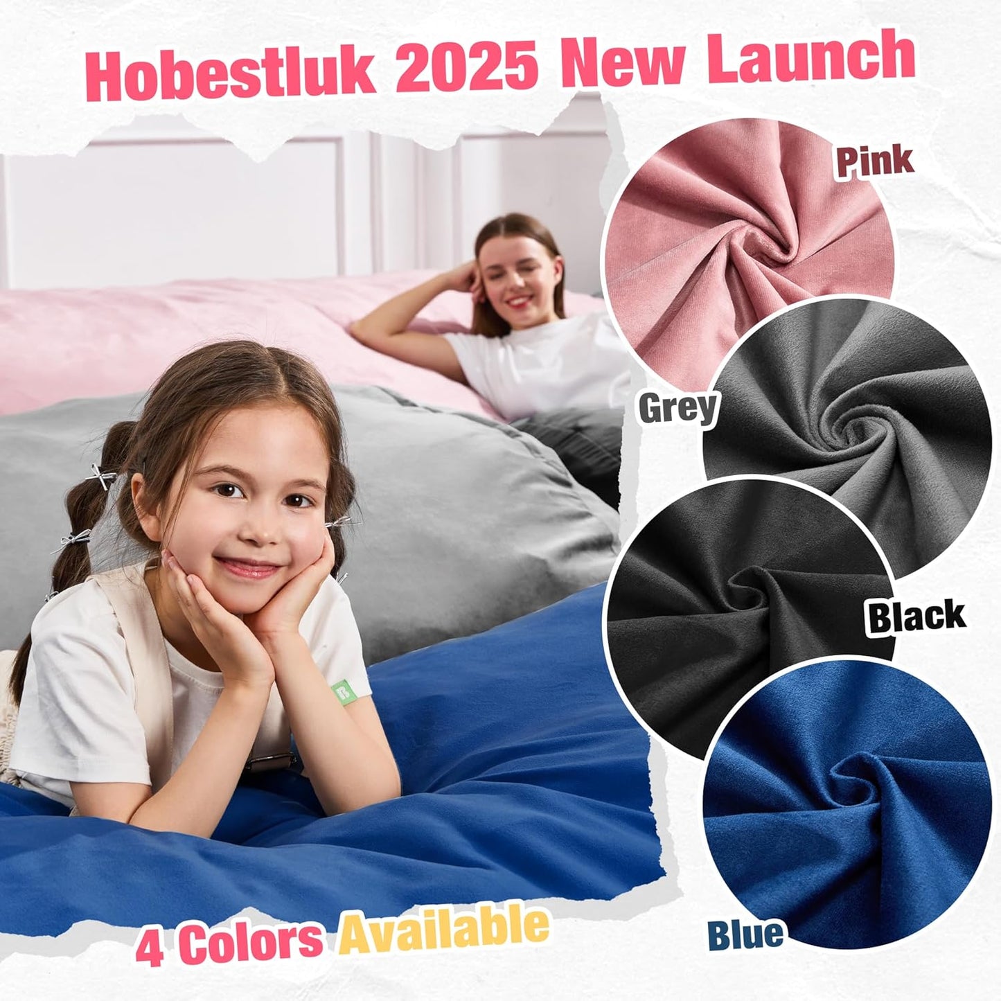 Hobestluk 3FT Bean Bag Chair Large Beanbag with Removable Cover Adult Bean Bag Chair with Portable Handle Desgin for Living Room Bedroom (Blue, 3FT)