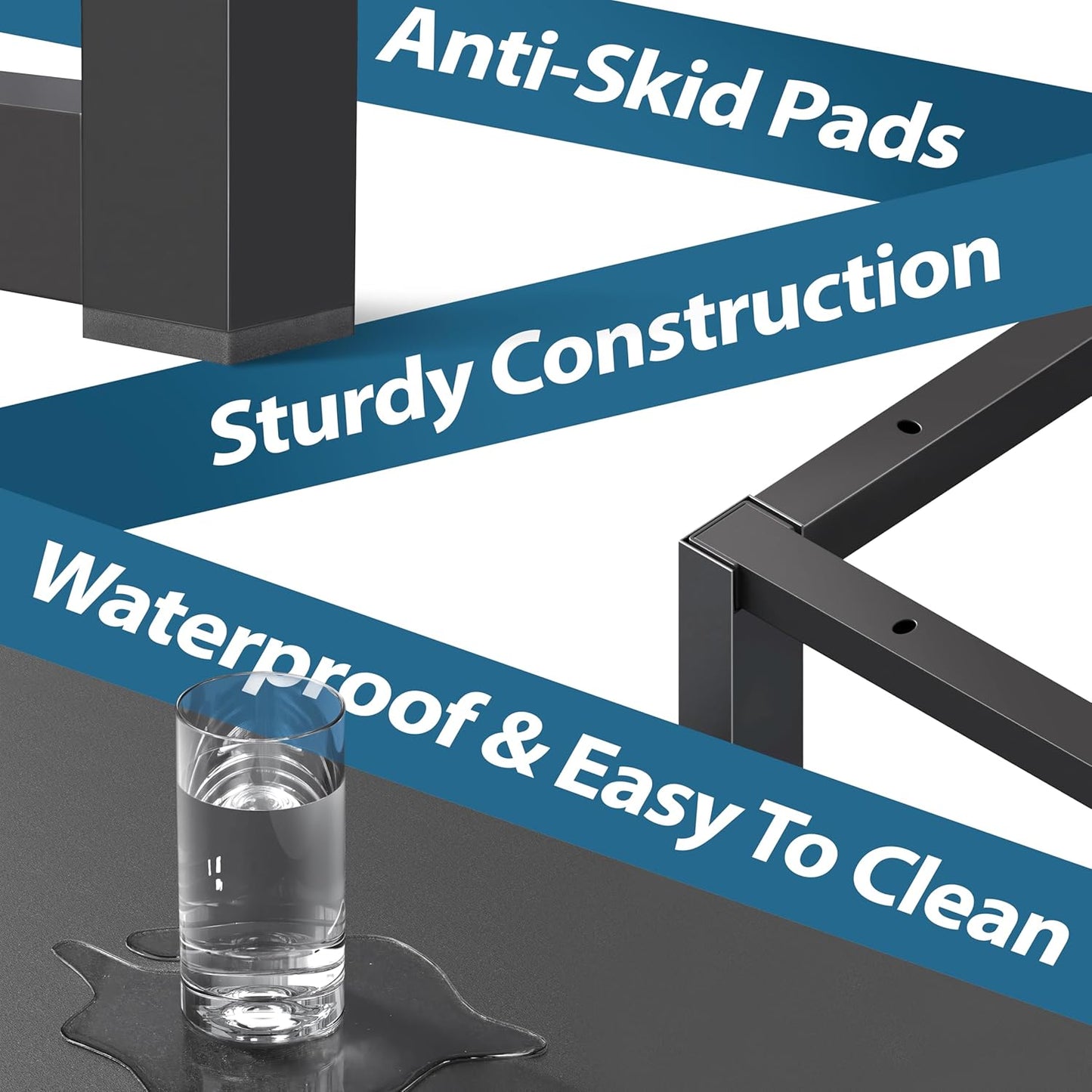 SHW Mission 48-Inch Home Office Computer Desk, Black