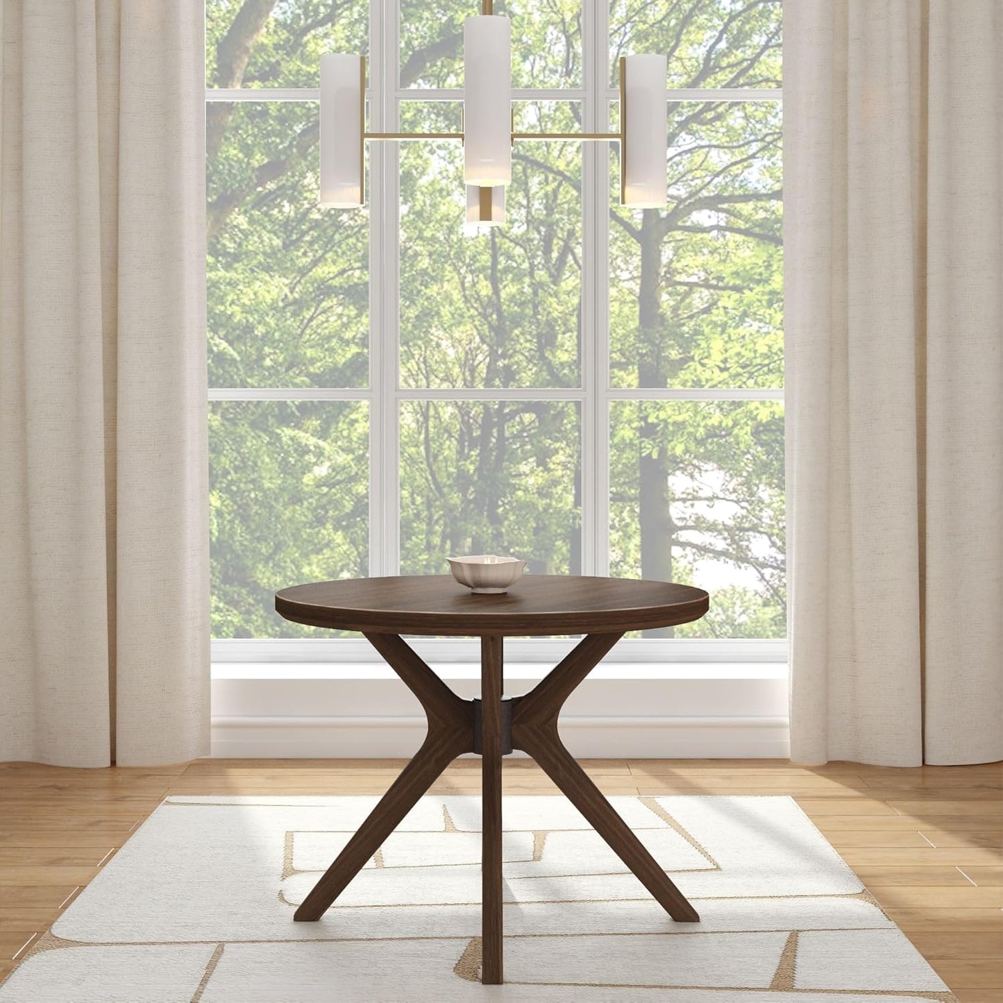 Plank+Beam Verso Round Dining Table, 38 Inch Solid Walnut Kitchen & Dining Room Table