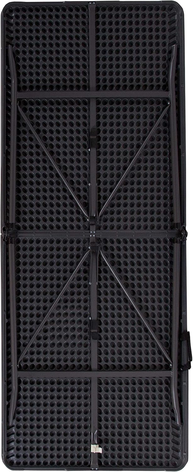 Flash Furniture 6' Rectangular Plastic Folding Event Table with Carrying Handle, Bi-Fold Portable Banquet Table for Indoor/Outdoor Events, Dark Gray