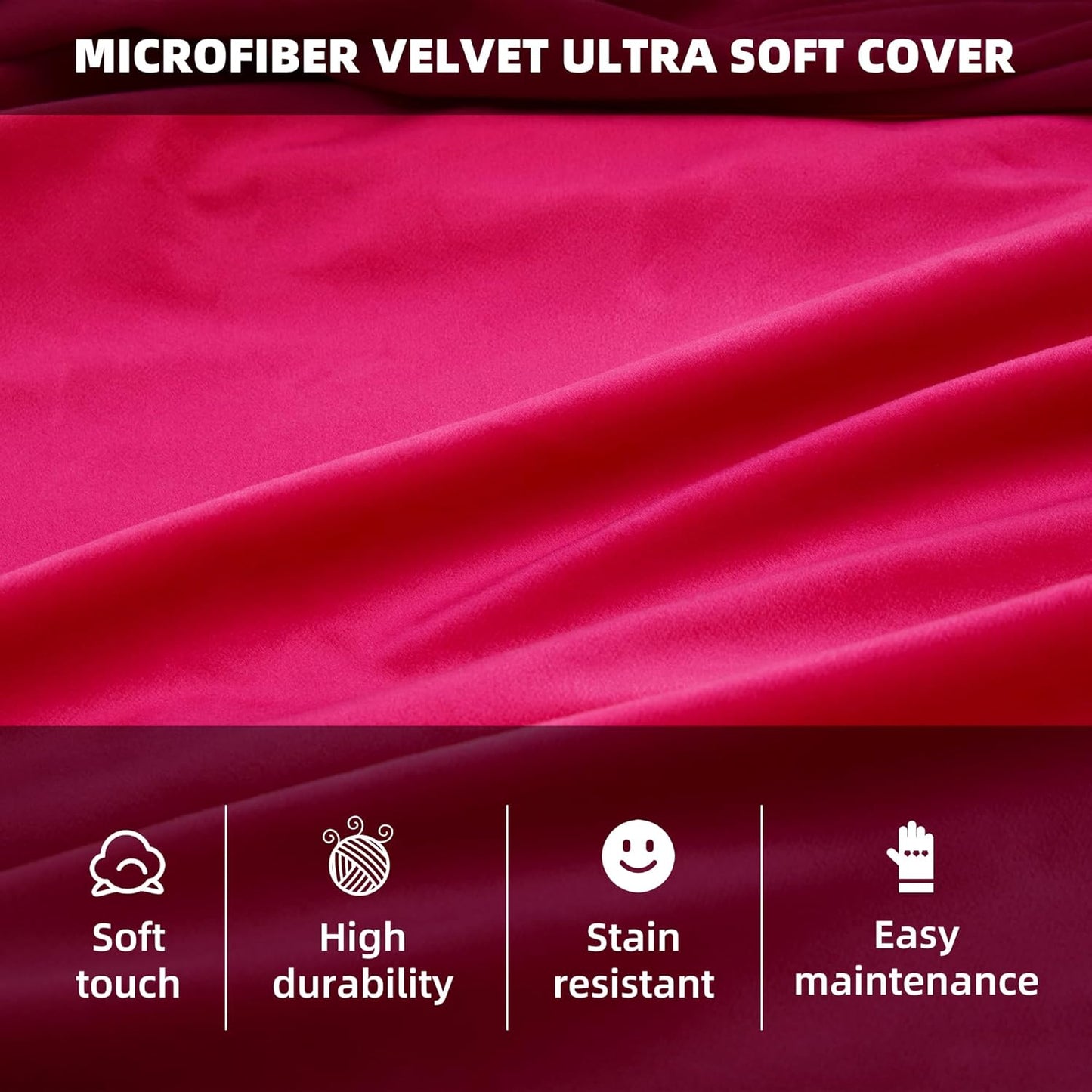 HABUTWAY Bean Bag Chair 3Ft Luxurious Velvet Ultra Soft Fur with High Rebound Memory Foam Bean Bag Chairs for Adults Plush Lazy Sofa with Fluffy Removable Sponge 3' (Hot Pink)