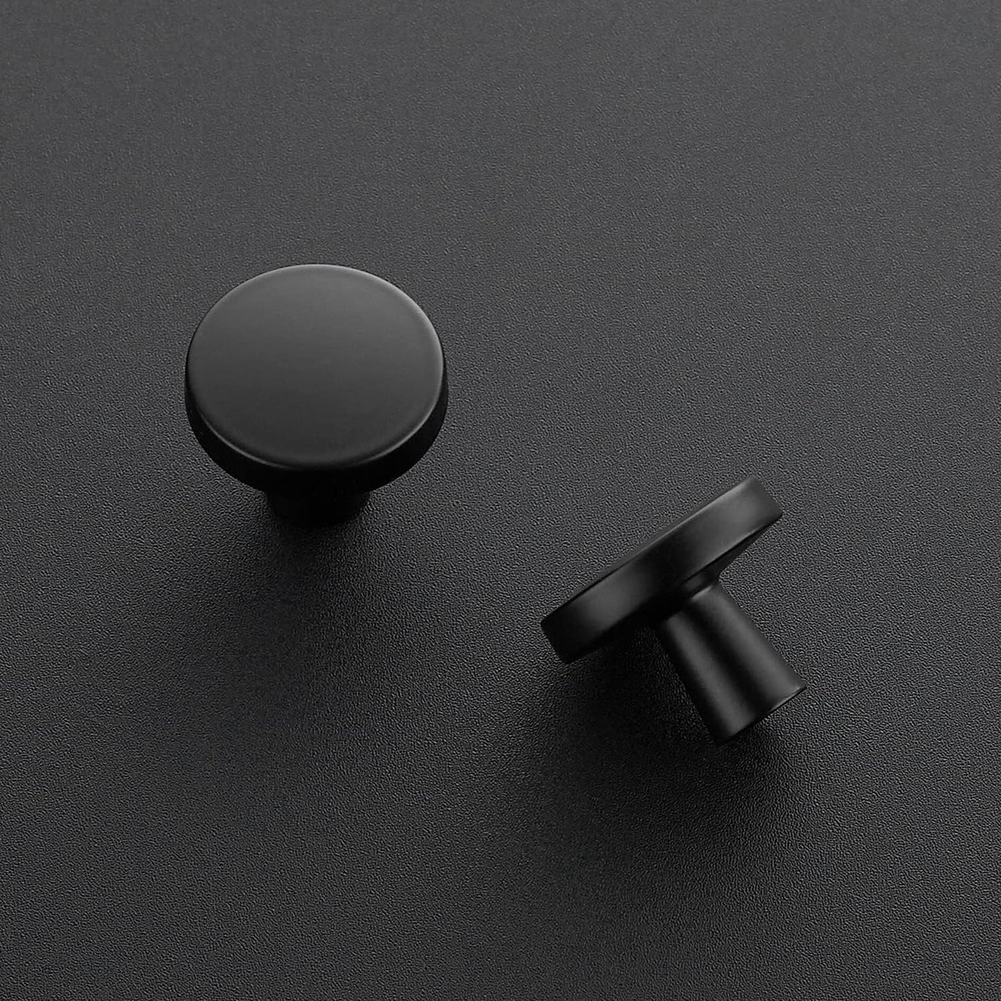 Ravinte 25 Pack Drawer Pulls 1-1/4 Inch Kitchen Cabinet Knobs Solid Round Dresser Drawer Knobs Matte Black Dresser Knobs Drawer Knobs Simple Cabinet Hardware for Cupboard Drawer Pulls