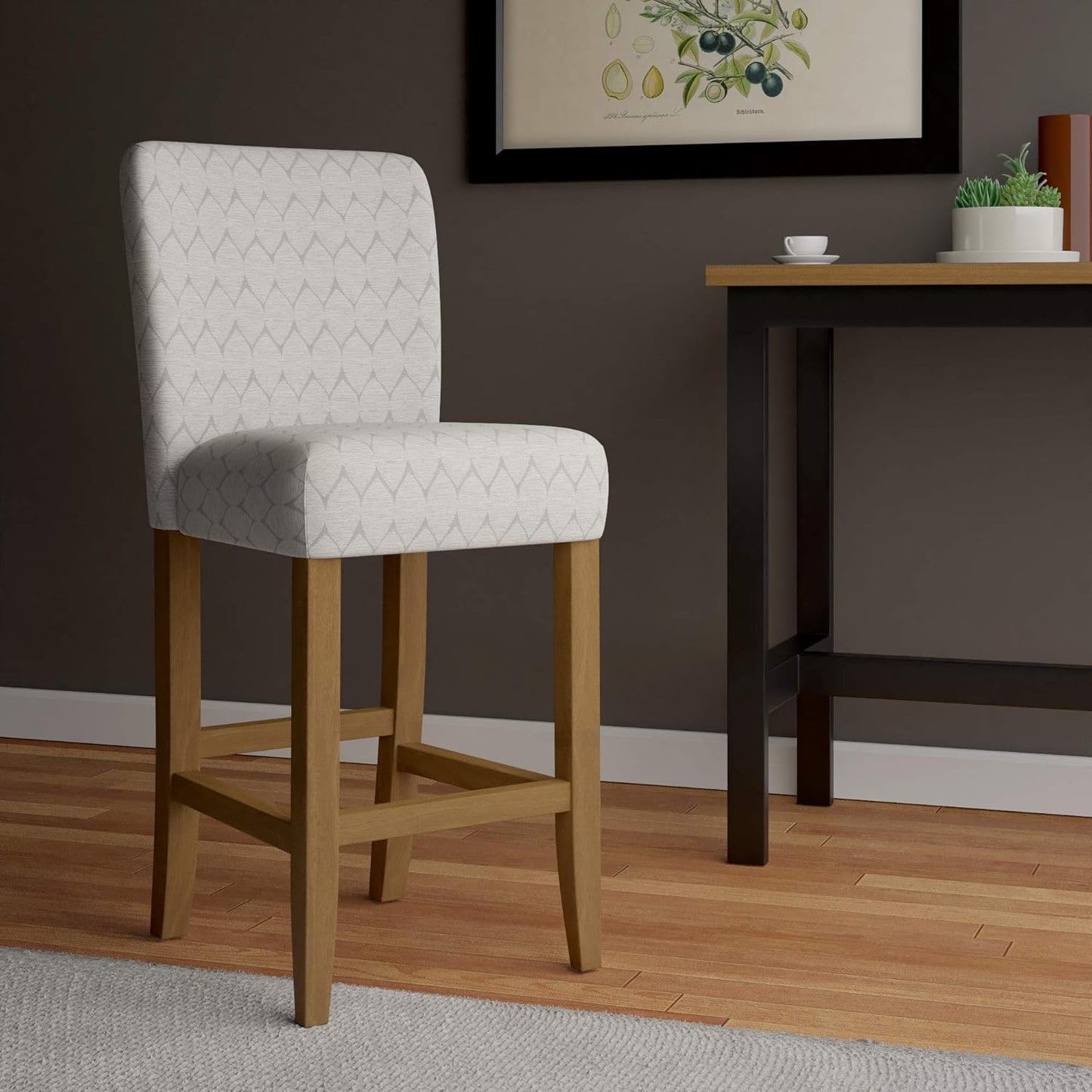 HomePop Upholstered Counter Height Barstool, 29-inch, Textured Grey