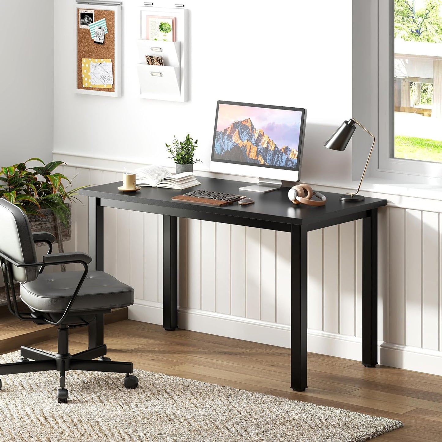 Need Small Computer Desk 39.4 inches Sturdy Writing Desk for Small Spaces, Small Desk Teens Desk Study Table Laptop Desk, Black