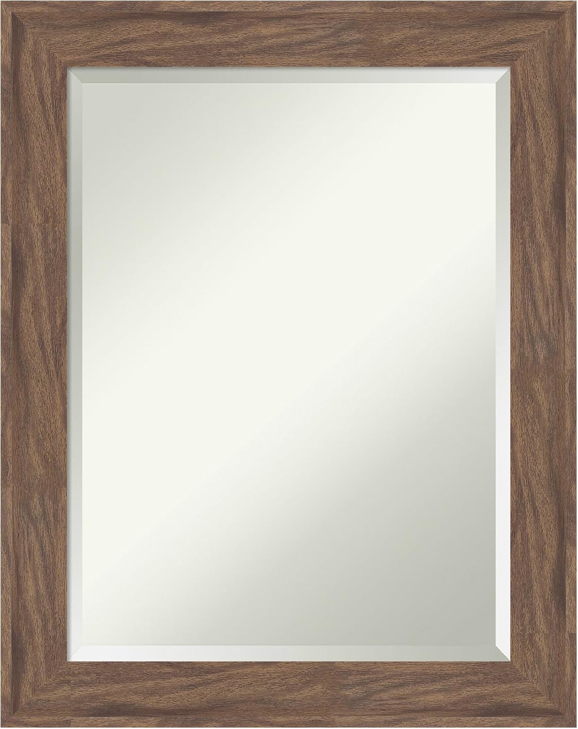 Amanti Art Brown Wall Mirror 29x23 Pia Medium Brown Rectangle Bathroom Mirror for Wall Decor Living Room, Medium Casual Frame, Hangs Horizonally and Vertically, Bathroom Decor, Beveled Edge