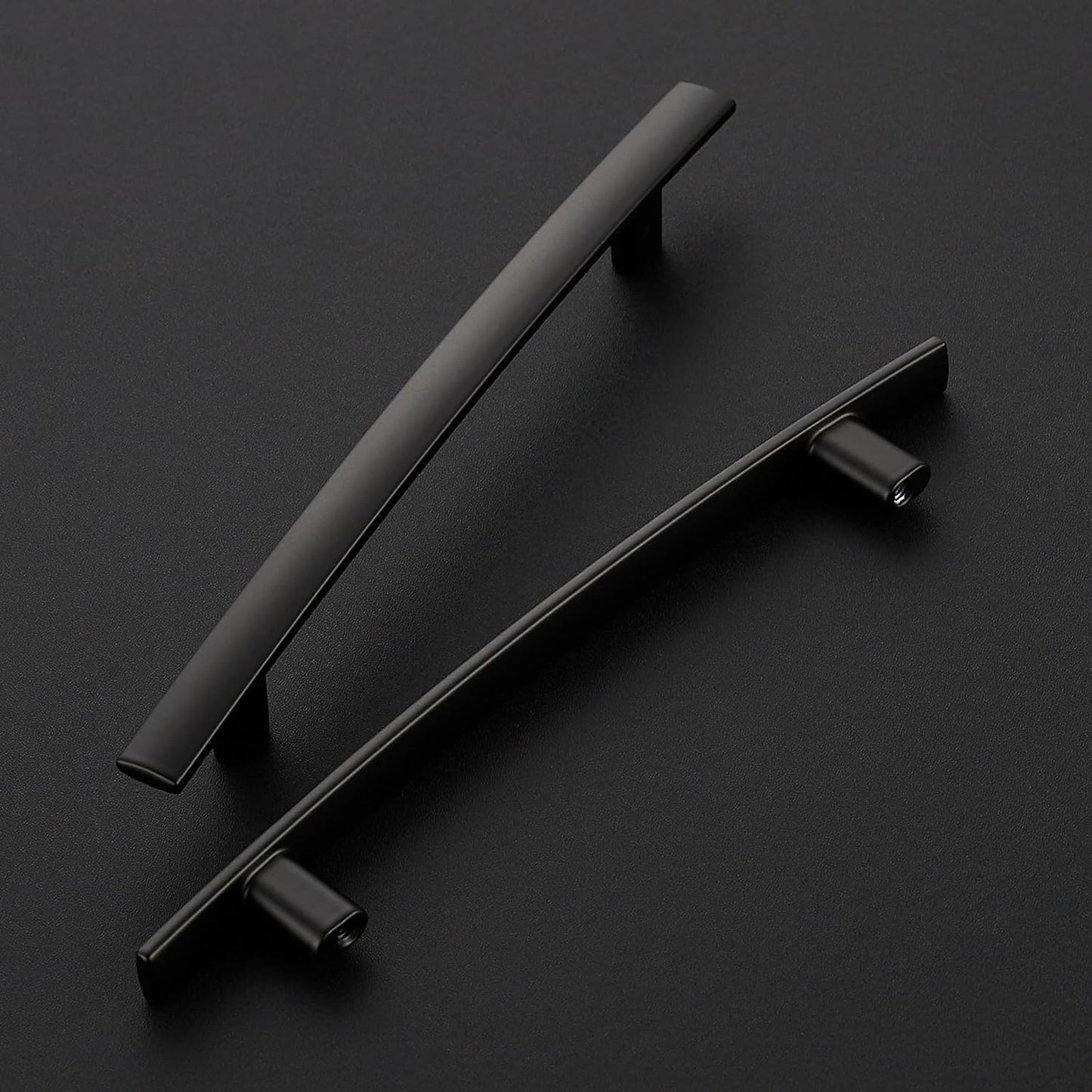 30 Pack Cabinet Handles 5" Hole Center - Curved Cabinet Pulls Black Drawer Pulls for Kitchen Cupboard Solid Hardware for Dresser Drawer Arch Hardware