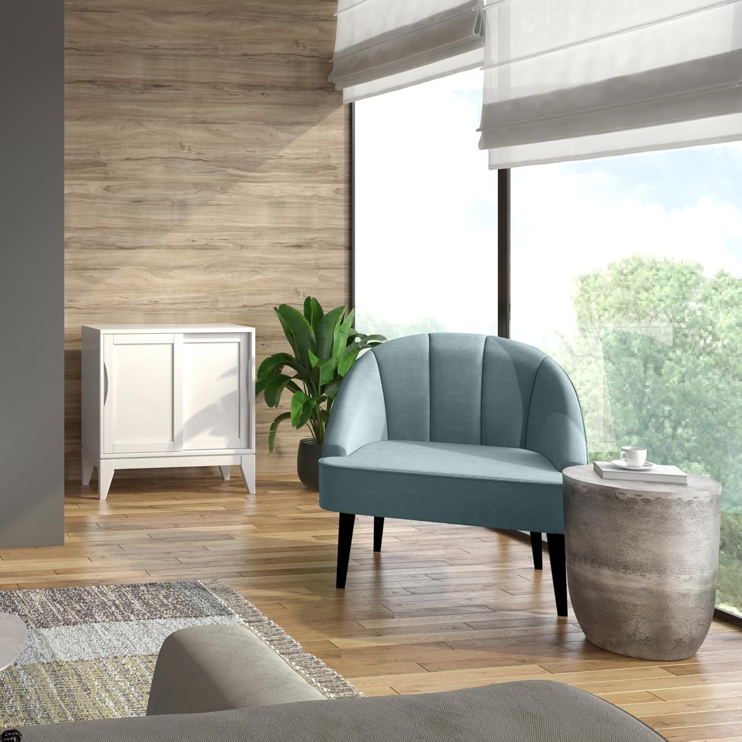 SIMPLIHOME Morris 17-inch Wide Cast Aluminum Metal Side Table in Antique Silver, Industrial Accent Table with Powder-Coated Finish for Living Room, Assembled