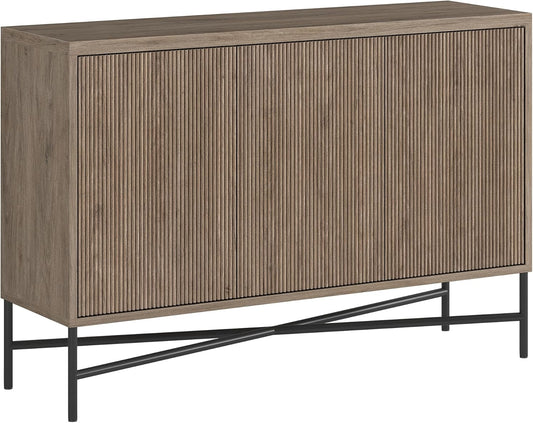 Henn&Hart 48" Wide Rectangular Buffet Table in Weathered Gray, for Home, Living Room, Bedroom, Entertainment Room, Office