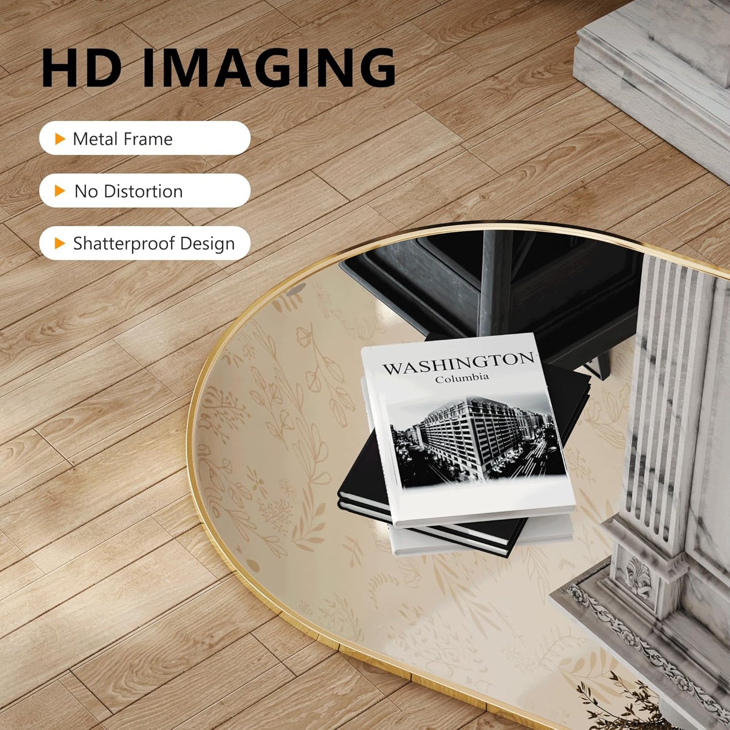 Arched Bathroom Mirror for Wall, Mirror for Vanity,38''x26'' Large Wall Mounted Mirror, Metal Frame (38''x26'', Gold)