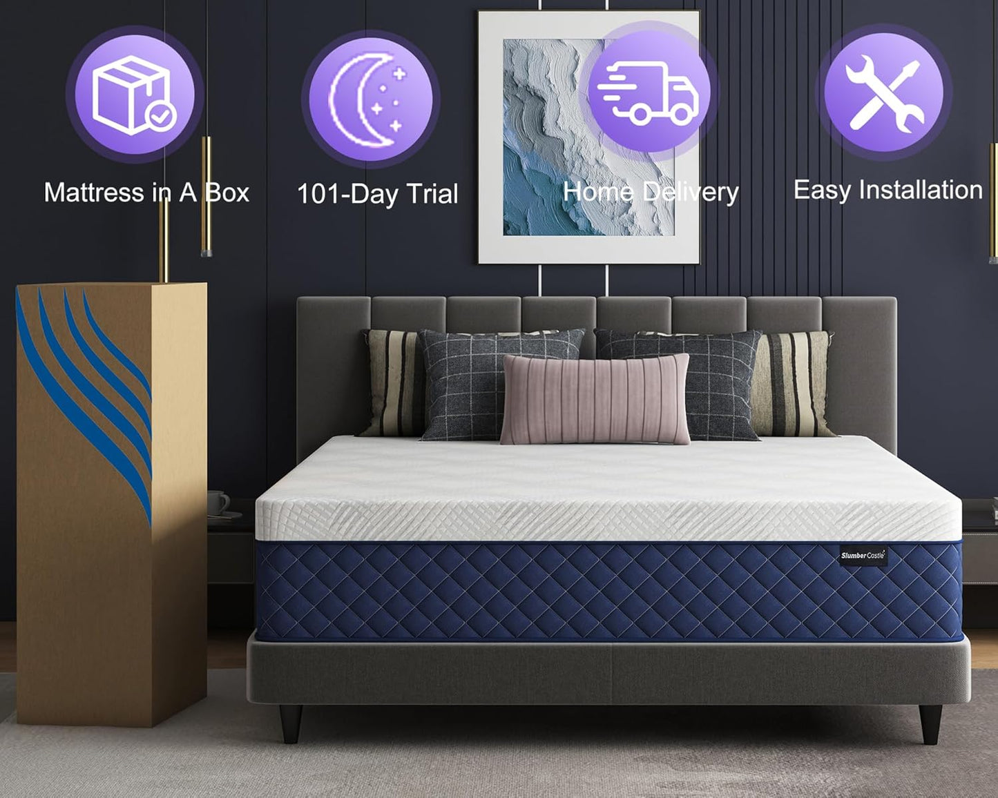 Twin XL Mattresses, 10 Inch Hybrid Twin XL Mattress in a Box, Memory Foam and Individual Pocket Spring Breathable Comfort for Sleep Supportive and Pressure Relief, CertiPUR-US, 39"*80"*10"