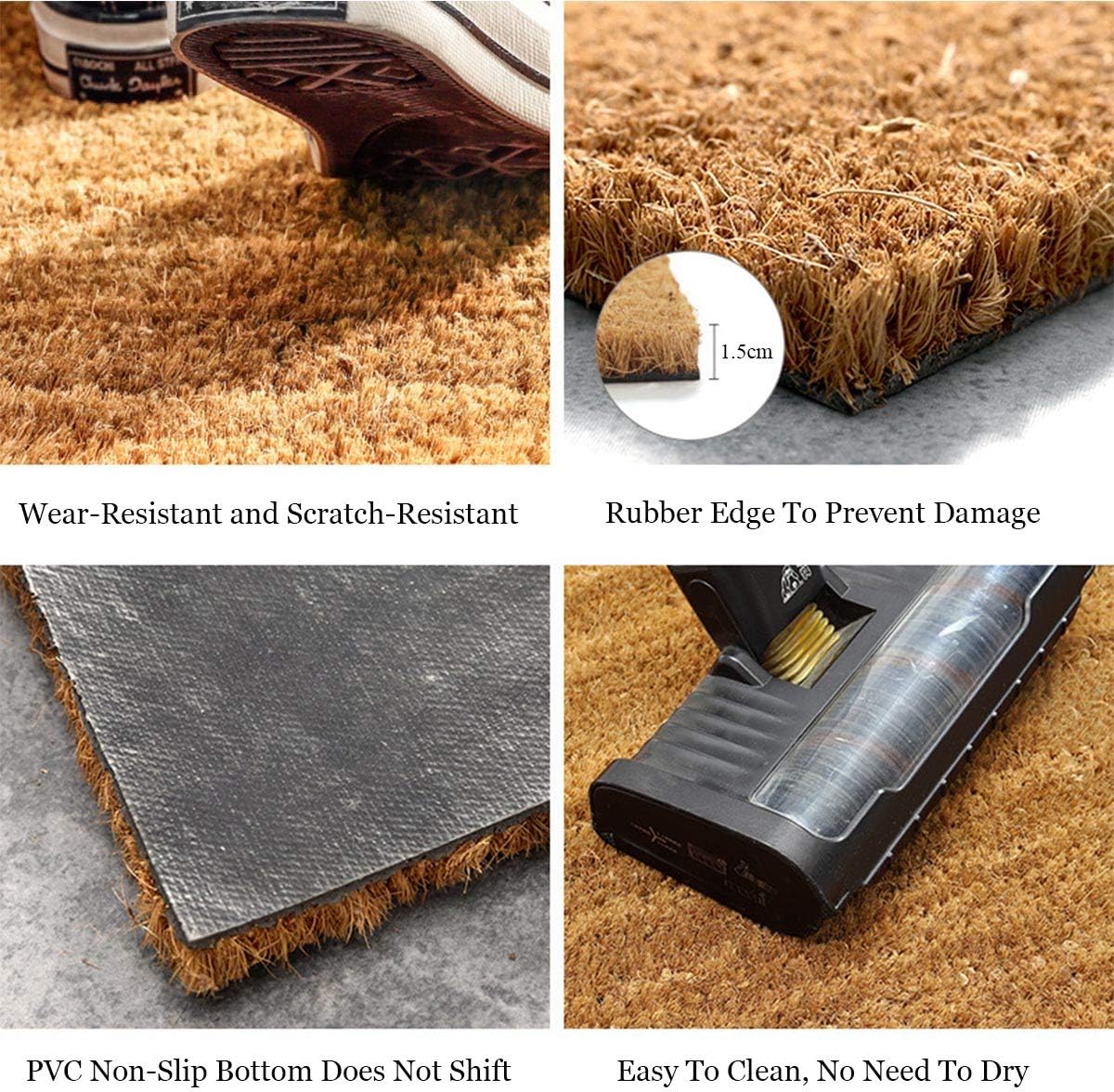 Funny Coir Doormat Merry Christmas YA Filthy Animal Front Door Mat Entryway Outdoor Mat with Heavy Duty Front Porch Welcome Mats Entry Natural Coconut Brown Mat House Warming Gift Mat23.7x15.7 inch