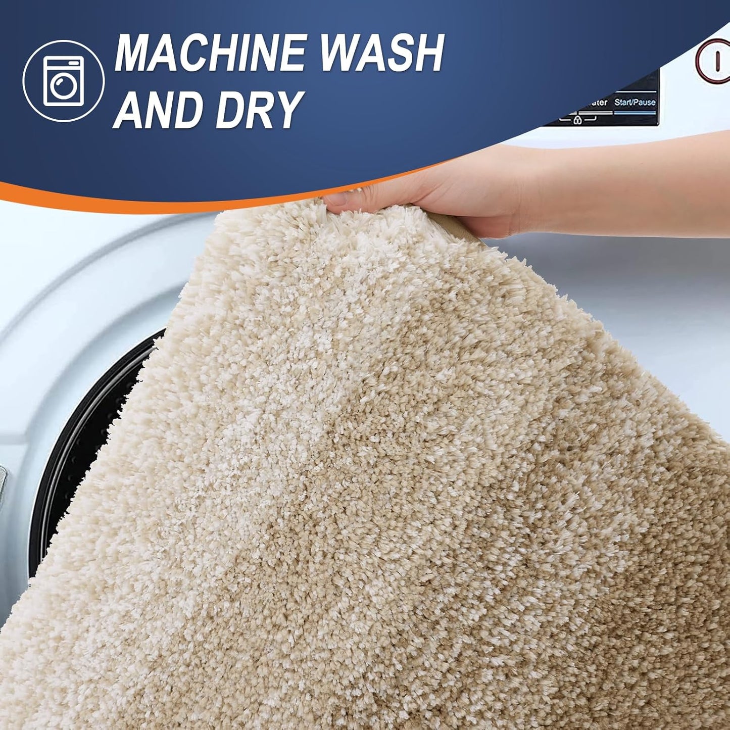 OLANLY Bathroom Runner Rugs 59x20, Extra Soft Absorbent Microfiber Bath Rugs, Rubber Backing, Quick Dry, Machine Washable Bath Mats for Bathroom Floor, Tub and Shower, Home Decor Accessories, Tan