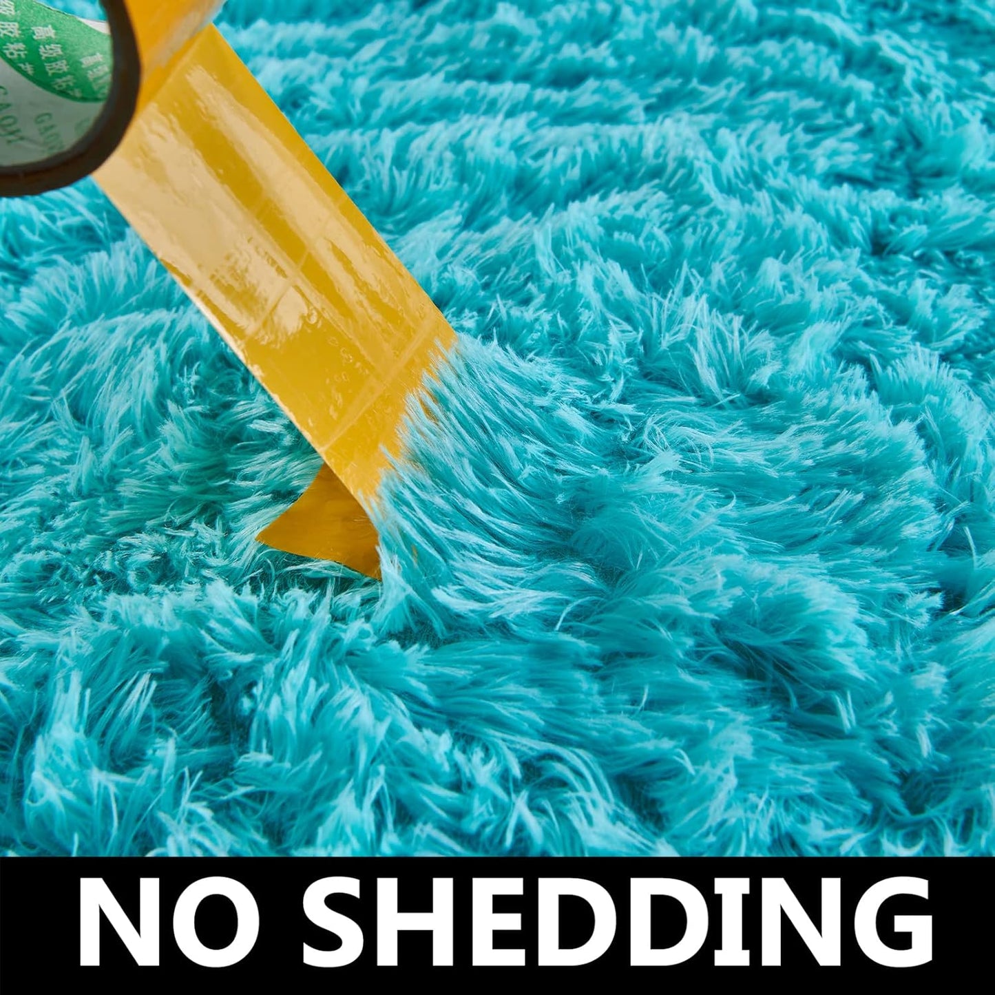 FJZFING Blue Round Rug Ultra-Soft Plush Modern 6x6 Circle Area Rug for Kid's Bedroom, Fluffy Shag Circular Rug for Nursery Room, Non-Slip Home Decor Cute Blue Carpet for Teen's Room