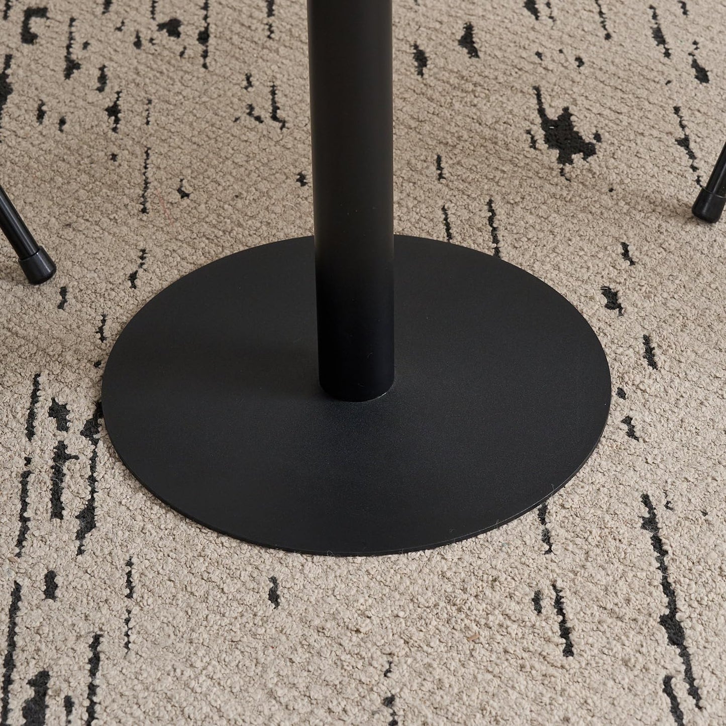 24 inch Black Round Table Small Dining Table, Metal Modern Kitchen Table, Mid Century Coffee Table for Living Room