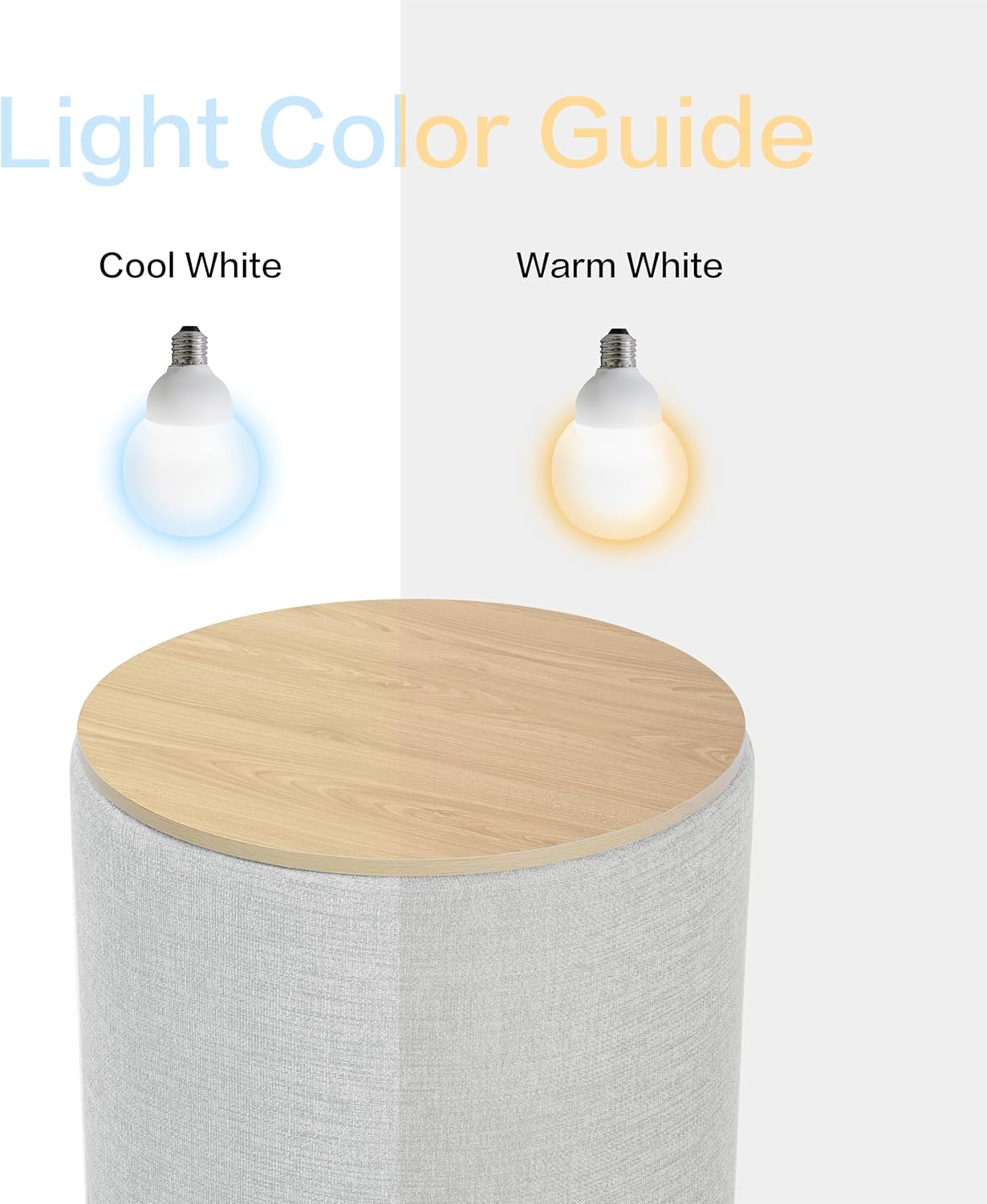 HomePop Storage Ottoman with Wood Top - Light Gray Textured Woven