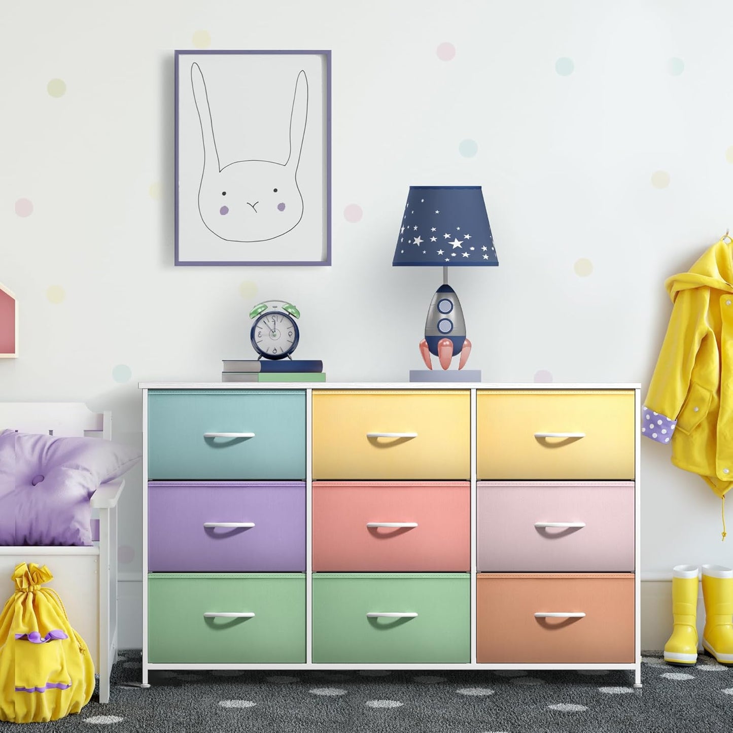 Sorbus Kids Dresser with 9 Drawers - Storage Unit Organizer Chest for Clothes - Bedroom, Kids Room, Nursery, & Closet