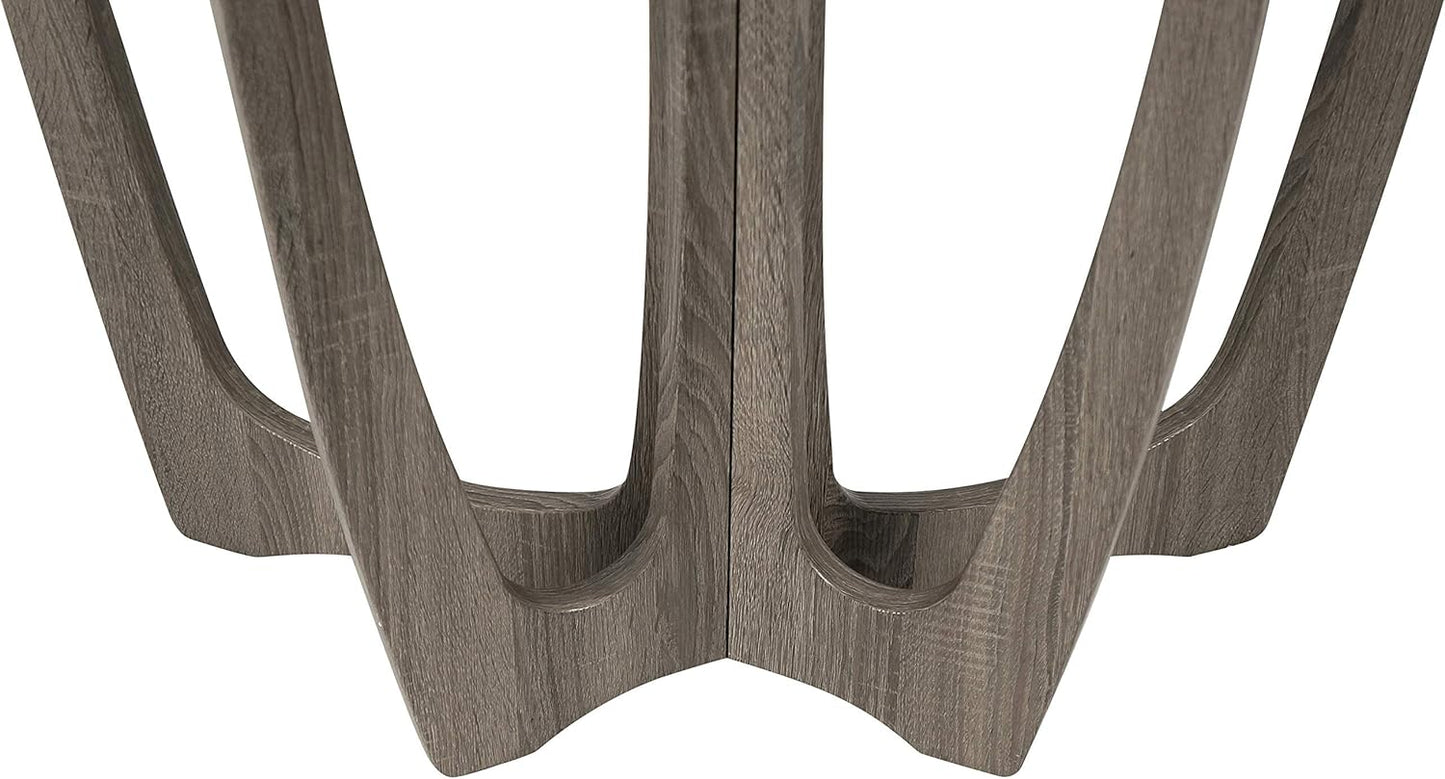 FINECASA Half-Moon Console Table, Semicircle Narrow Side Table, 43.4x17x30 Inches, Gray