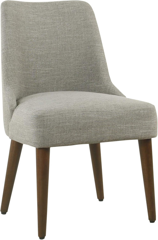 Homepop Home Decor | Upholstered Gayle Slide Dining Chair | Dining Chair Single | Decorative Home Furniture, Woven Gray