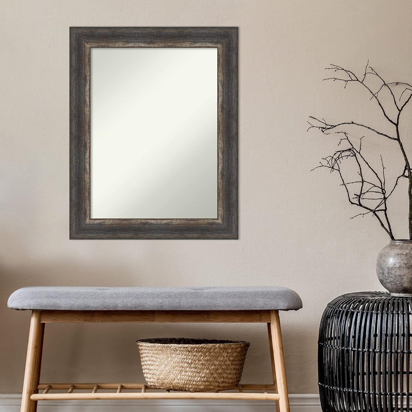 Amanti Art Bronze Bathroom Mirror for Over Sink, 32x26 Ballroom Bronze Rectangle Vanity Mirror, Medium Traditional Frame, Hangs Horizonally and Vertically, Bathroom Wall Decor, Non-Beveled Edge