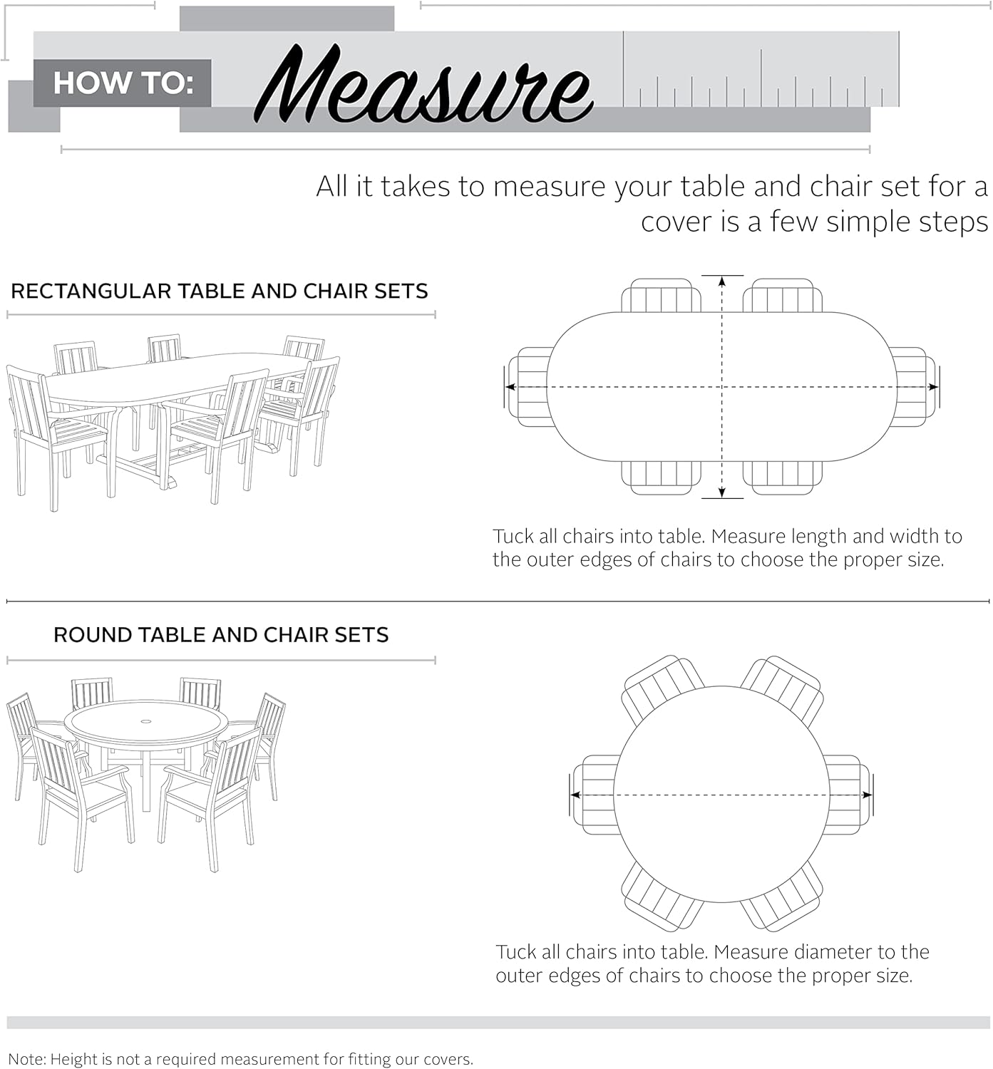 Classic Accessories Ravenna Water-Resistant 128 Inch Rectangular/Oval Patio Table & Chair Set Cover, Outdoor Table Cover