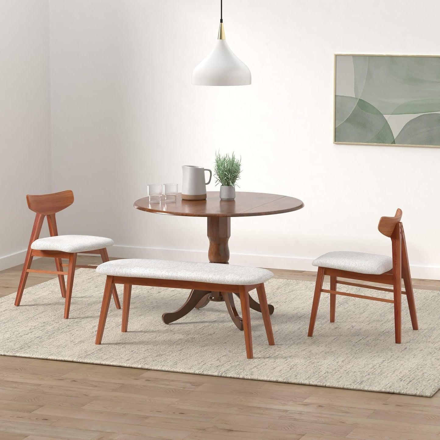 IC International Concepts, 42" Round Dual Drop Leaf Pedestal Dining Table, Solid Wood, Real Parawood, 42" W x 42" D x 29.5" H, Easy Assembly, Espresso