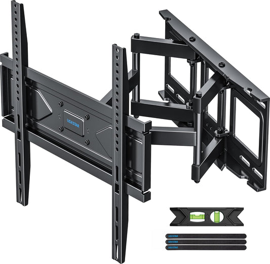 UL Listed Full Motion TV Wall Mount Bracket for Most 32-70 inch TVs, Swivel Extend Tilting TV Mount, Max VESA 400x400mm, Holds up to 99 lbs & 16" Wood Studs with Hole Drilling Template